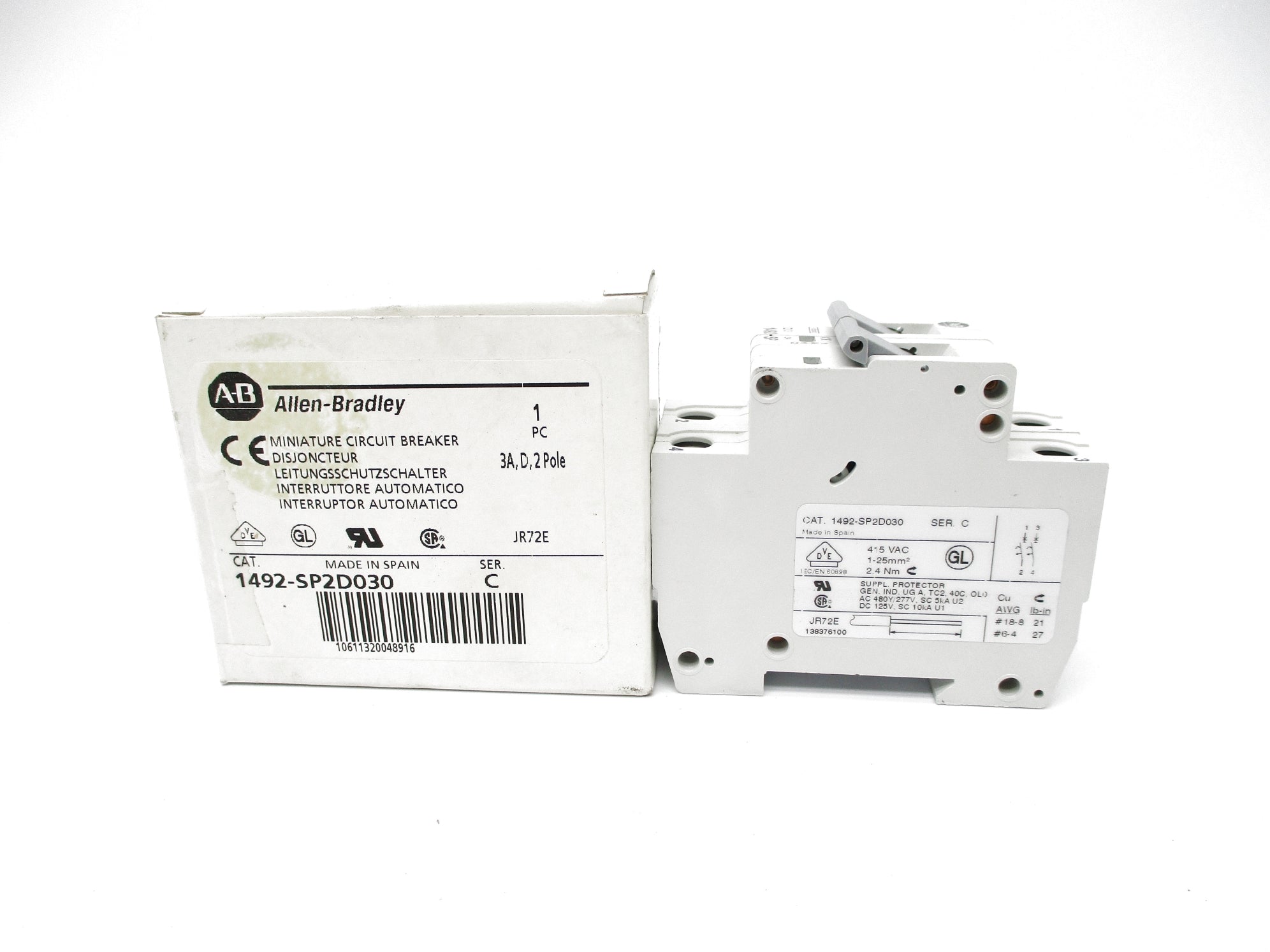 ALLEN BRADLEY 1492-SP2D030 SER. C 3A 415VAC (WH) NSMP