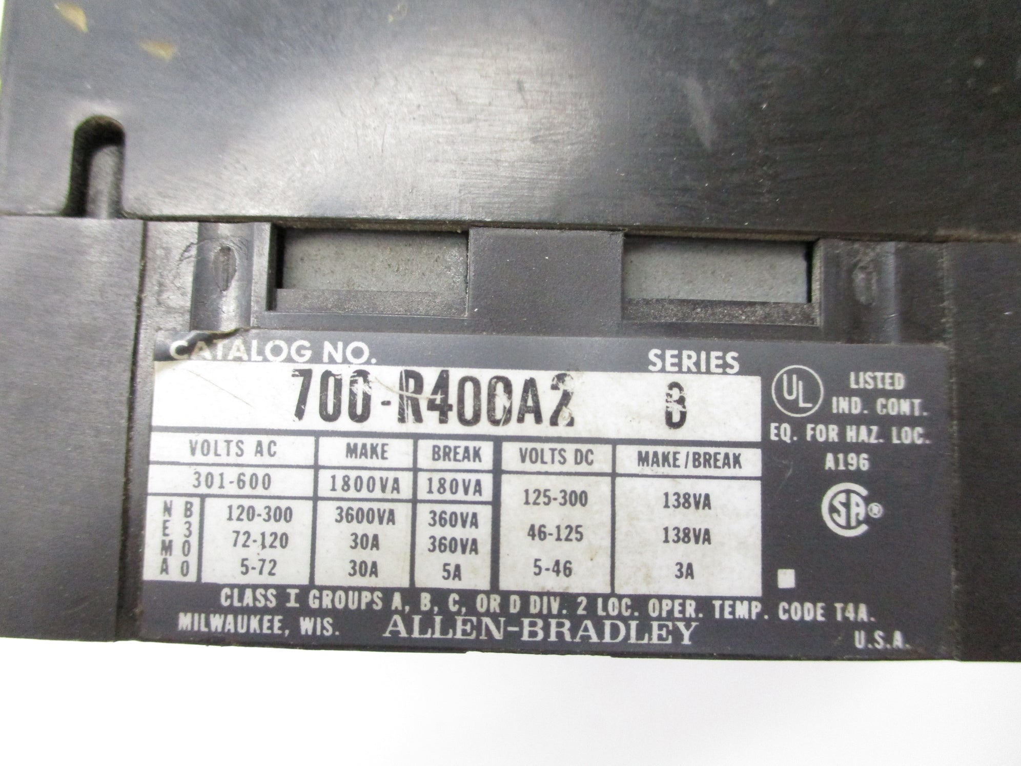 INDUSTRIAL SPARE PART 700-R400A2 SER. B 220/240V UNMP