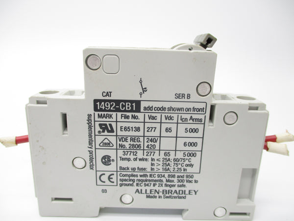 ALLEN BRADLEY 1492-CB1H020 SER. B 2A 277VAC UNMP