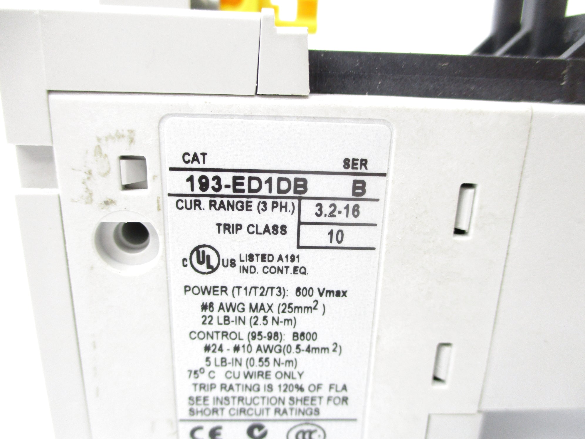 INDUSTRIAL SPARE PART 193-ED1DB SER. B 600V 3.2-16A NSNP