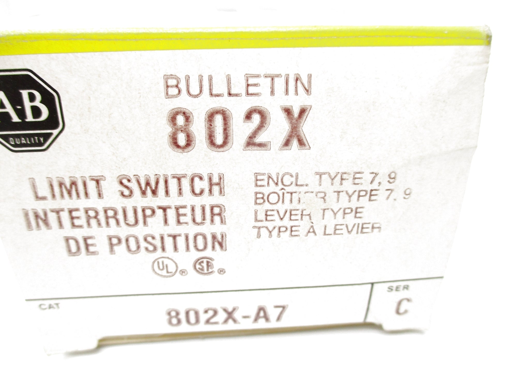 INDUSTRIAL SPARE PART 802X-A7 SER. C (BK/YL) NSMP