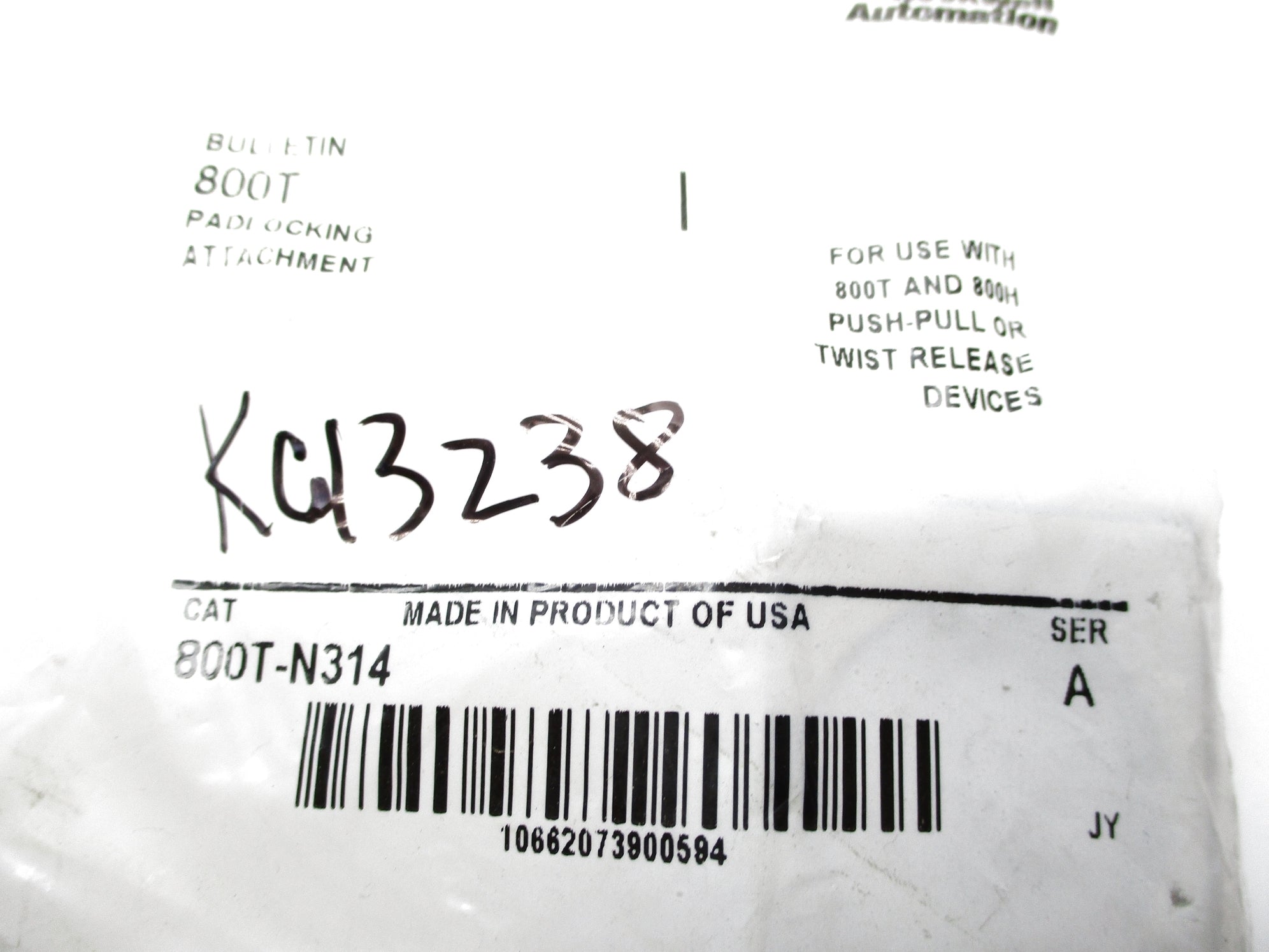 ALLEN BRADLEY 800T-N314 SER. A NSMP