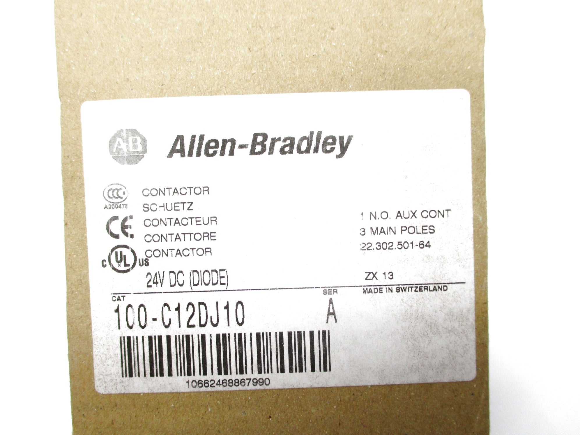 ALLEN BRADLEY 100-C12DJ10 SER. A 24VDC 32A (BR/WH)NSMP