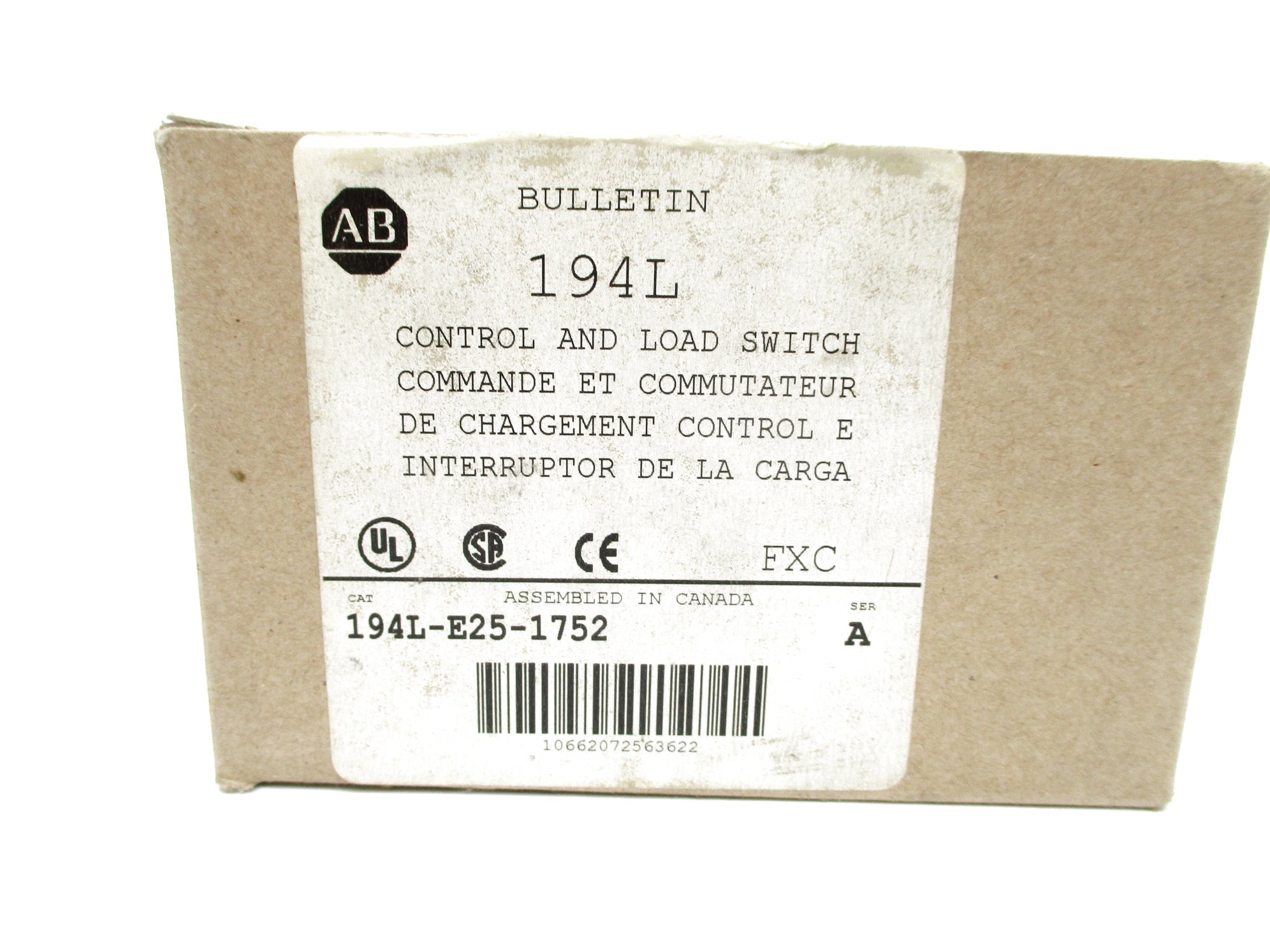 INDUSTRIAL SPARE PART 194L-E25-1752 SER. A (BR/WH) NSMP