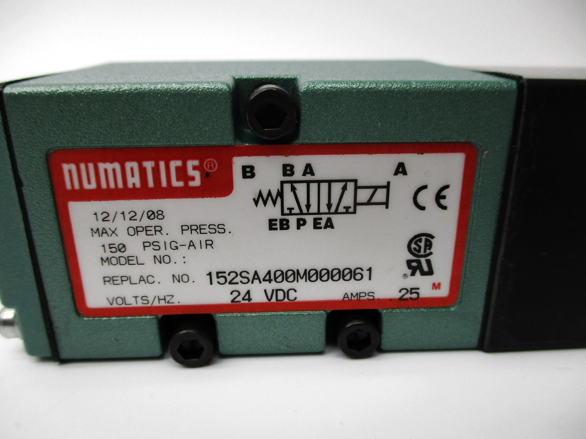 NUMATICS 152SA400M000061 24VDC .25A 150PSI NSNP