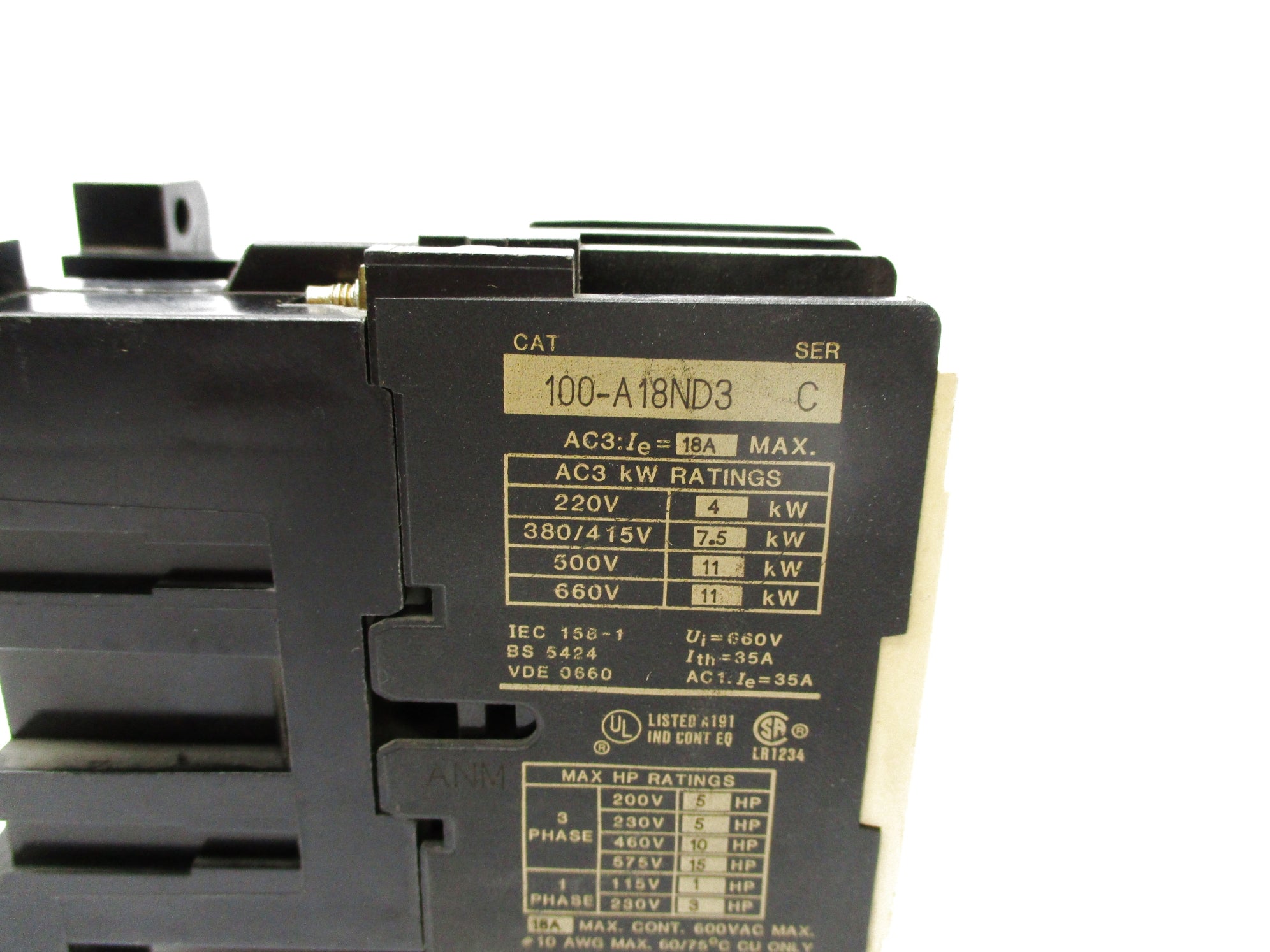 ALLEN BRADLEY 100-A18ND3 SER. C 110/120V NSNP