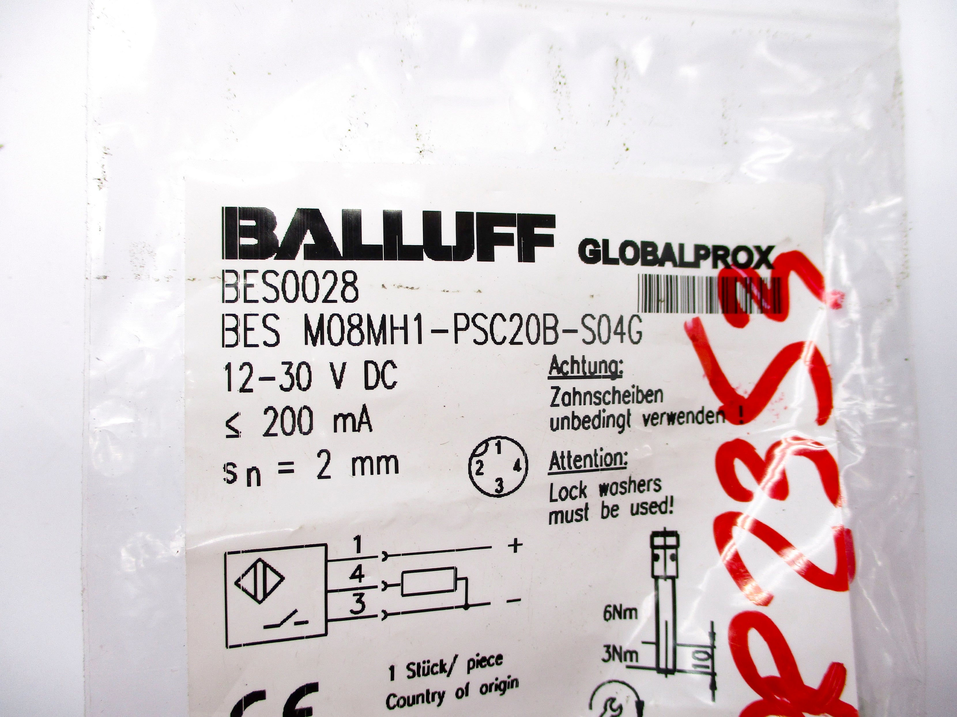 BALLUFF BESM08MH1-PSC20B-S04G BES0028 12-30VDC NSMP
