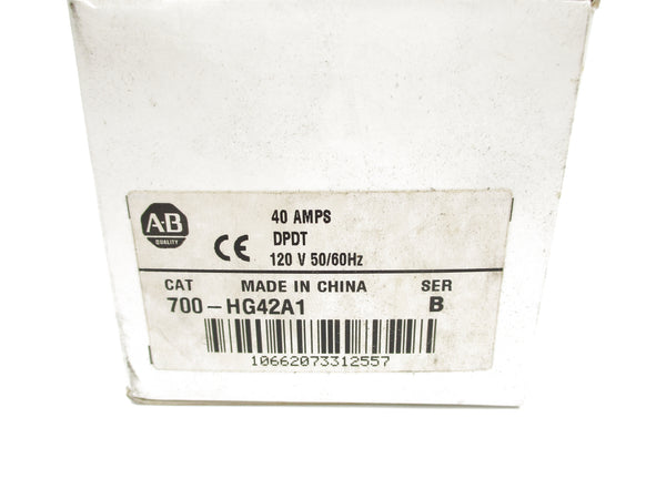ALLEN BRADLEY 700-HG42A1 SER. B 120V 40A (WH) NSMP