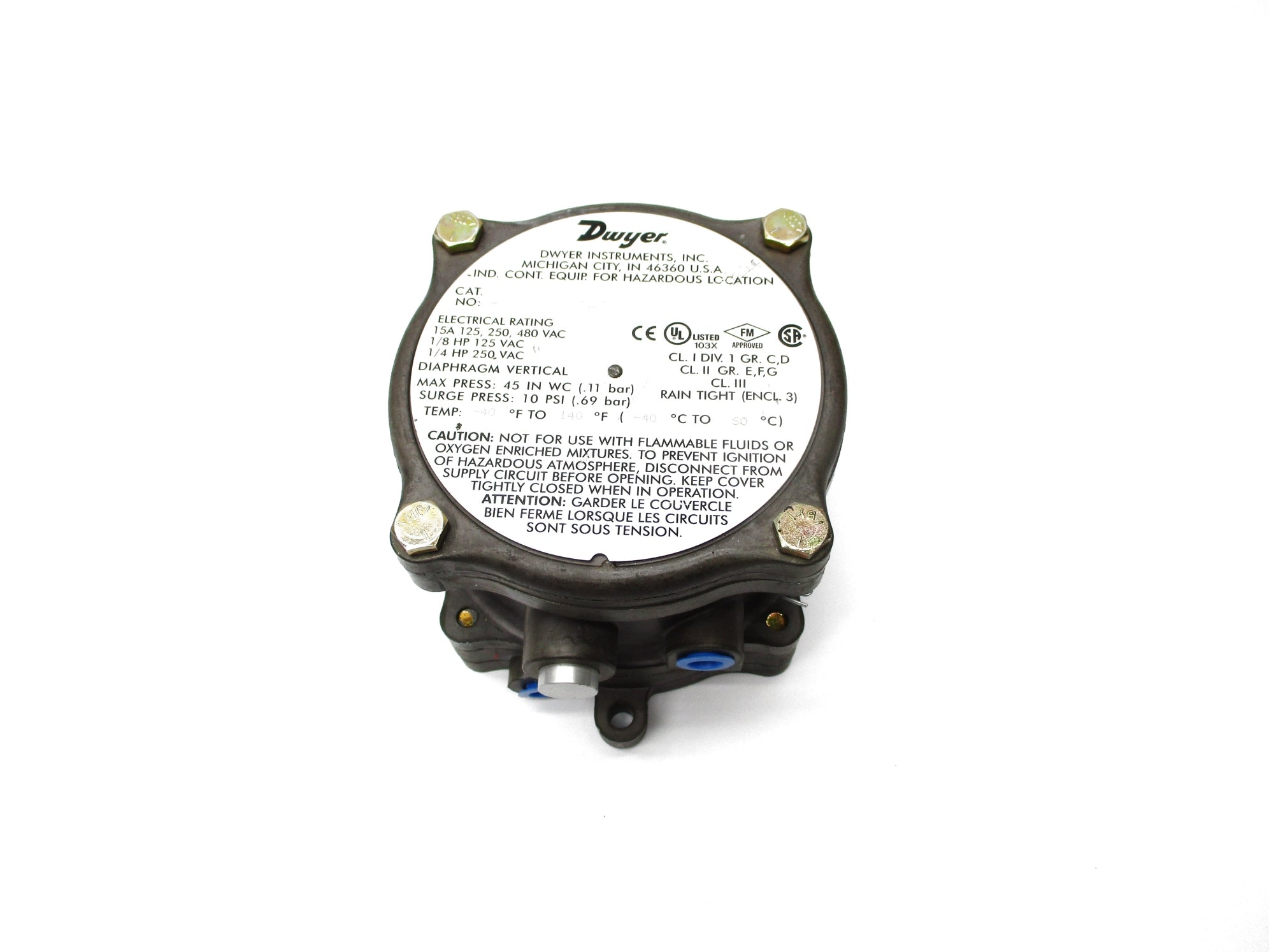 DWYER 1950-00-2F 480VAC 15A 10PSI NSNP