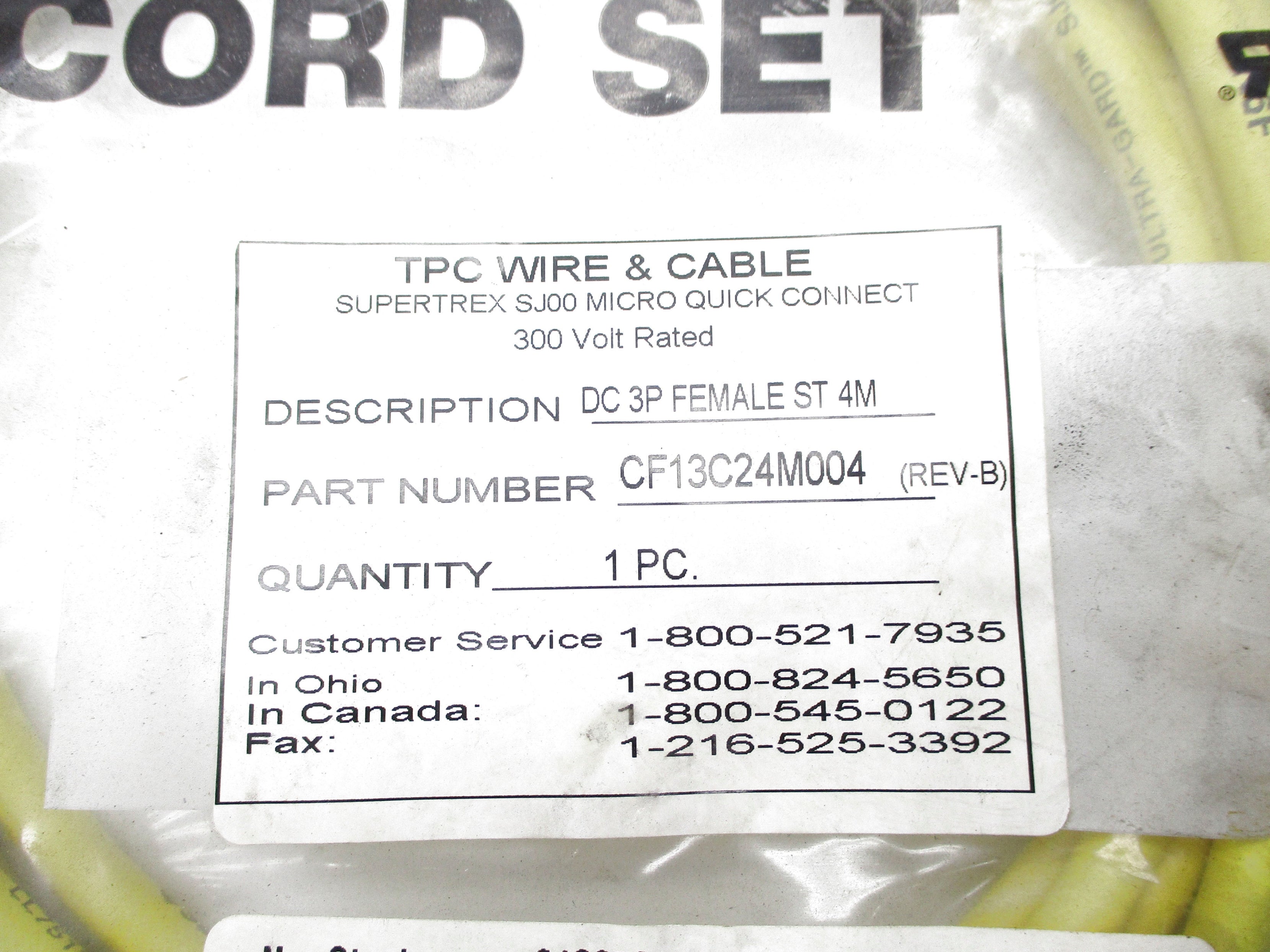 TPC WIRE & CABLE CF13C24M004 NSMP