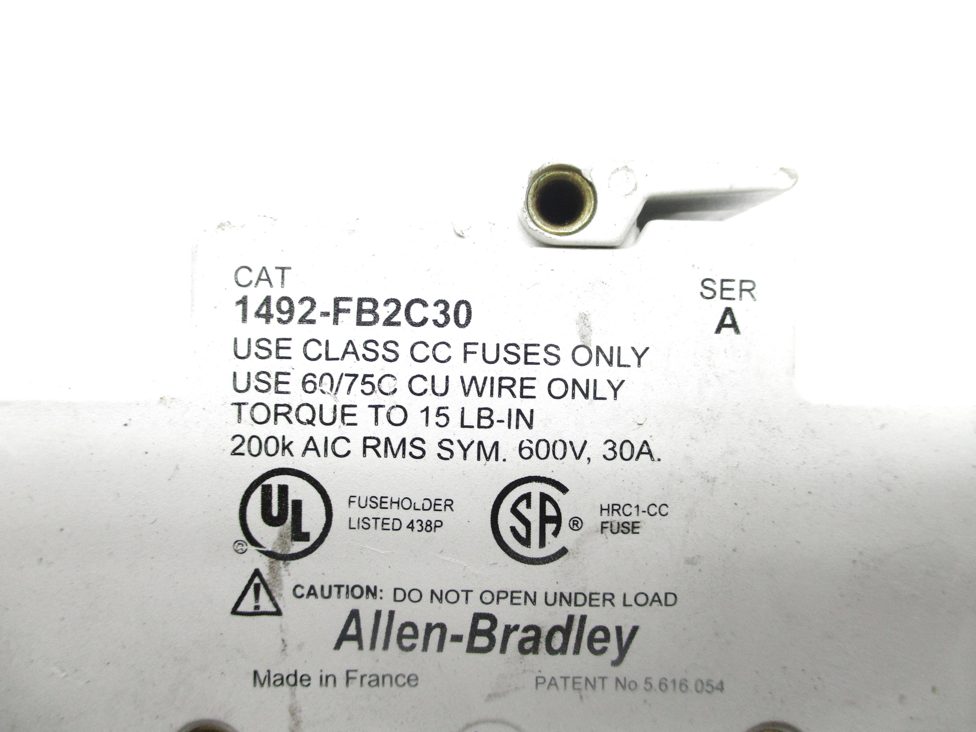 ALLEN BRADLEY 1492-FB2C30 SER. A 600V 30A UNMP