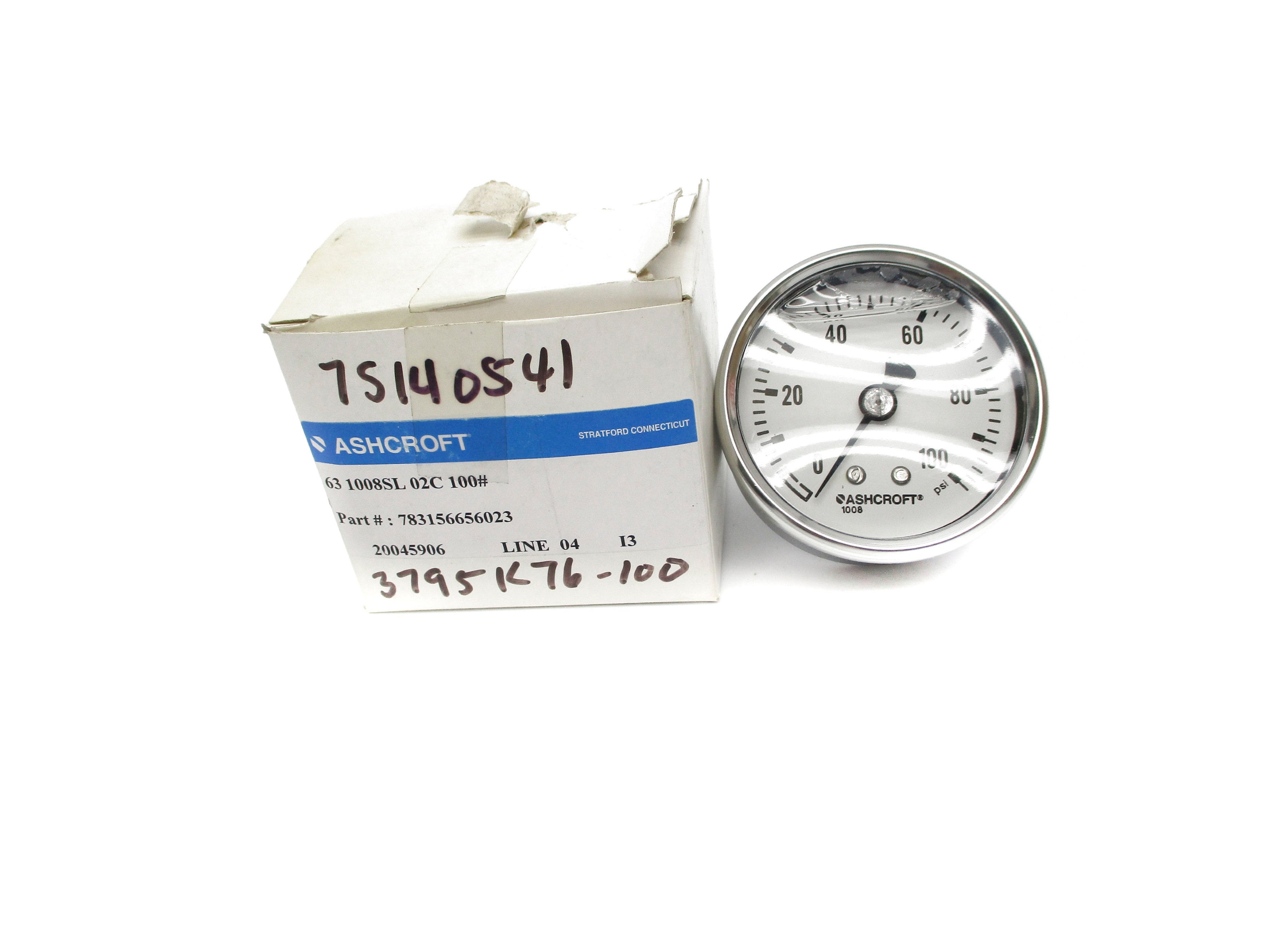 ASHCROFT 631008SL02C100# 0-100PSI NSMP