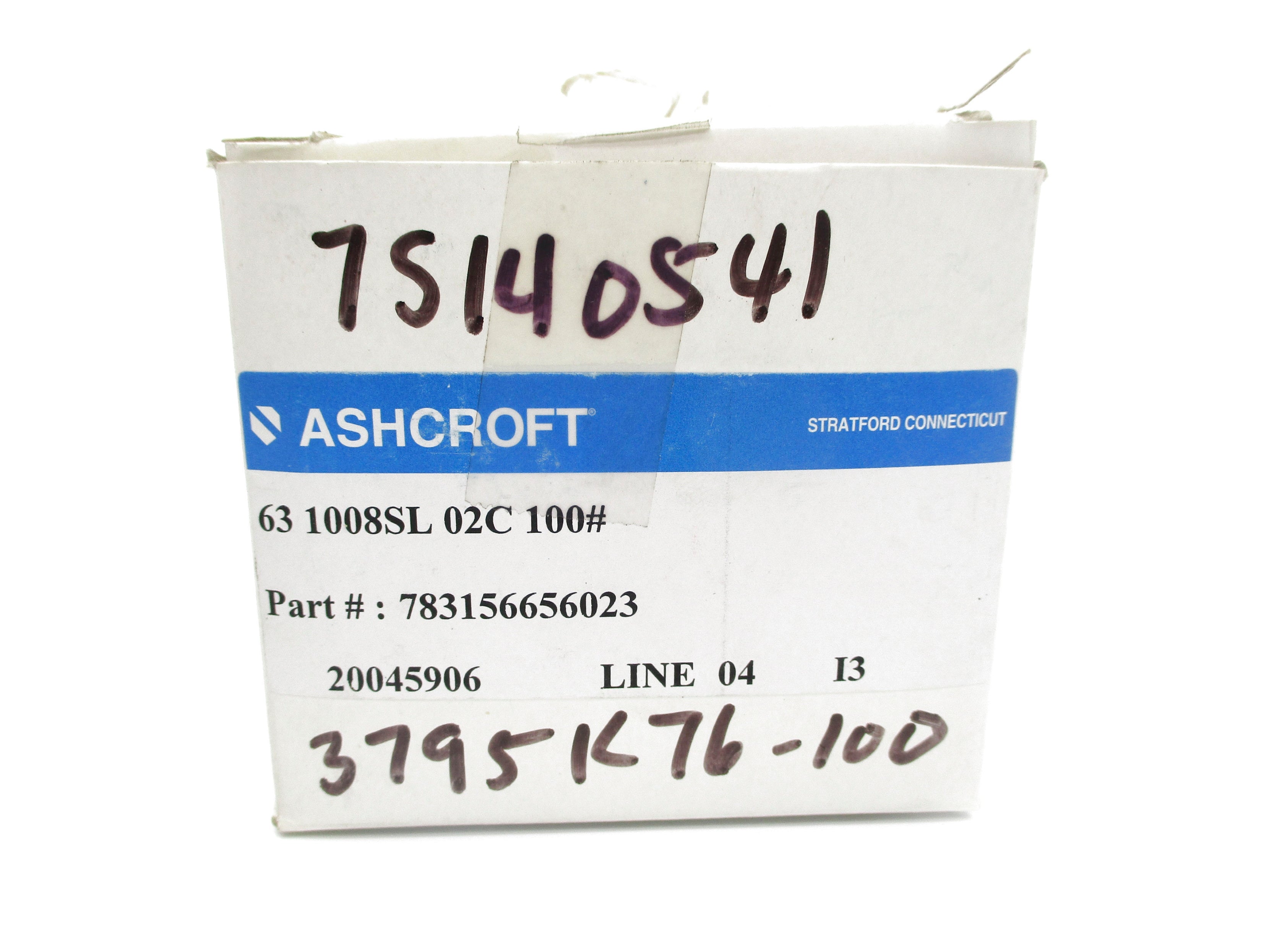 ASHCROFT 631008SL02C100# 0-100PSI NSMP