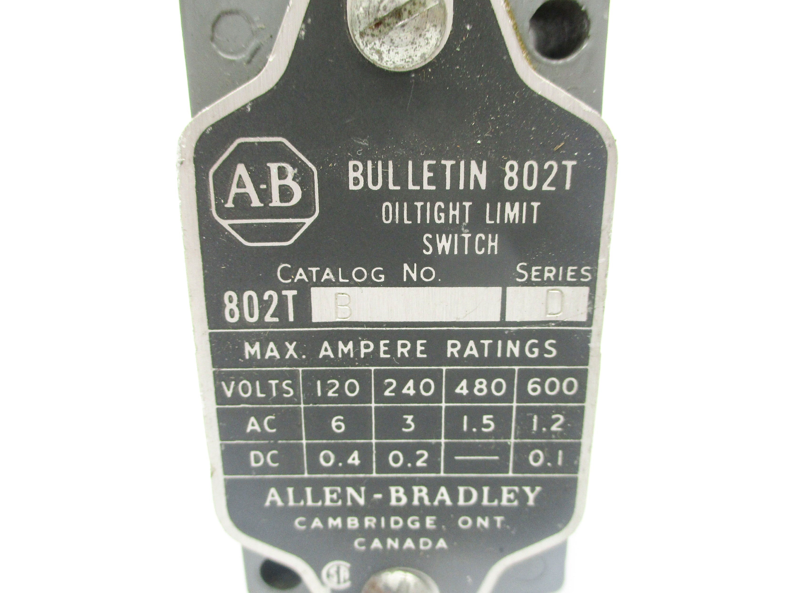 INDUSTRIAL SPARE PART 802T-B SER. D 120-600VAC 60A NSNP