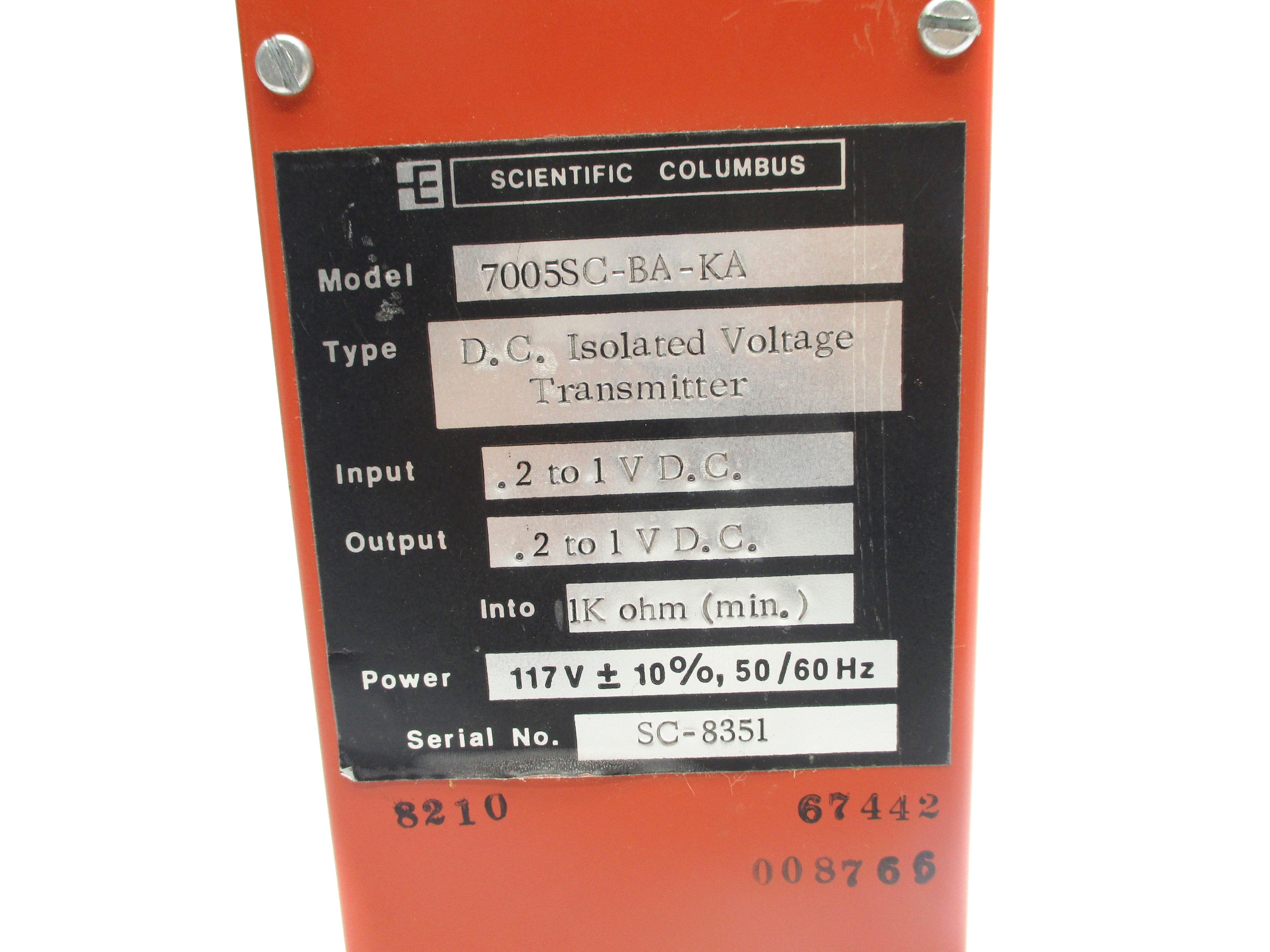 SCIENTIFIC COLUMBUS 7005SC-BA-KA UNMP