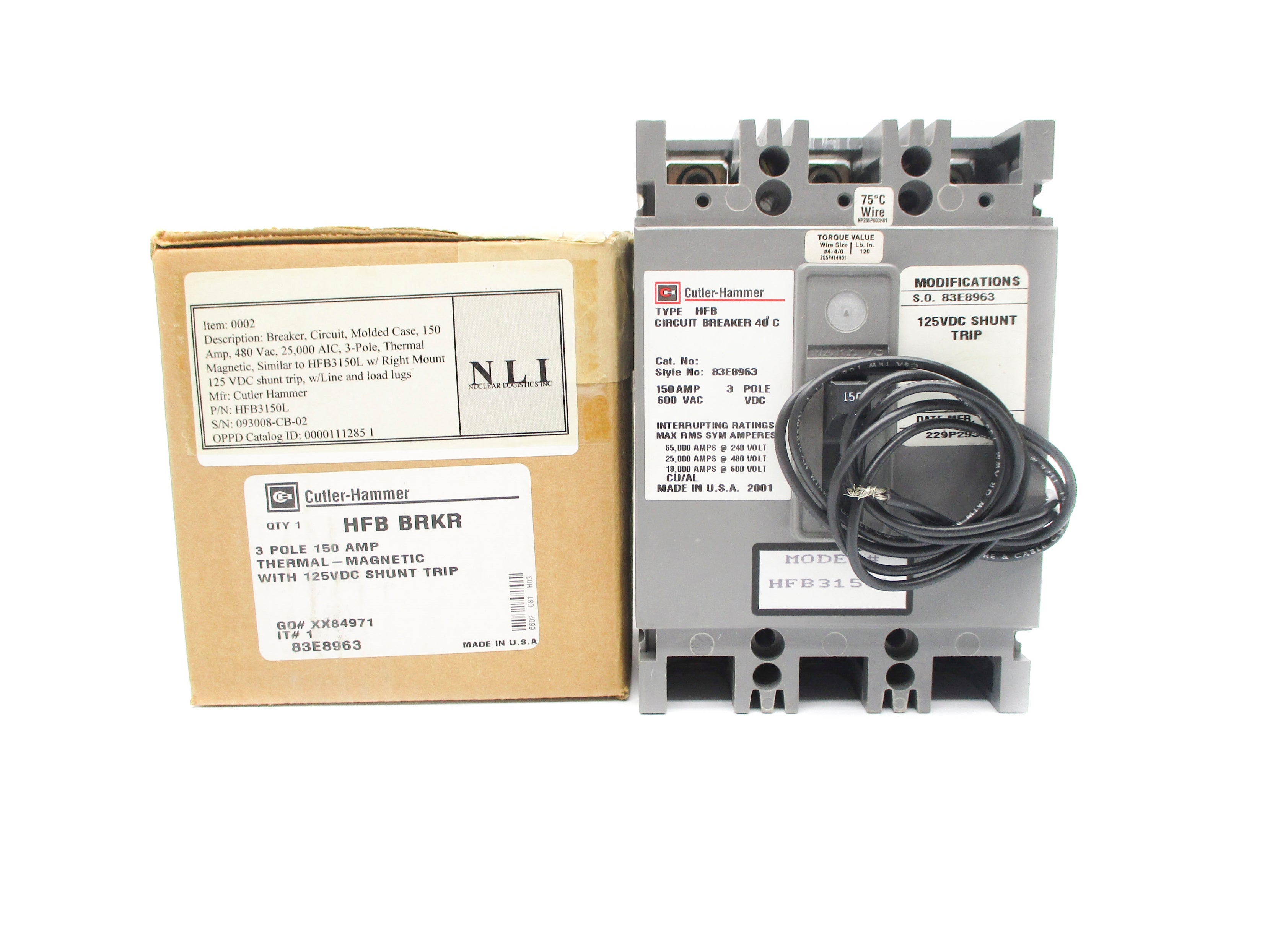 CUTLER HAMMER 83E8963 150A 600VAC NSMP