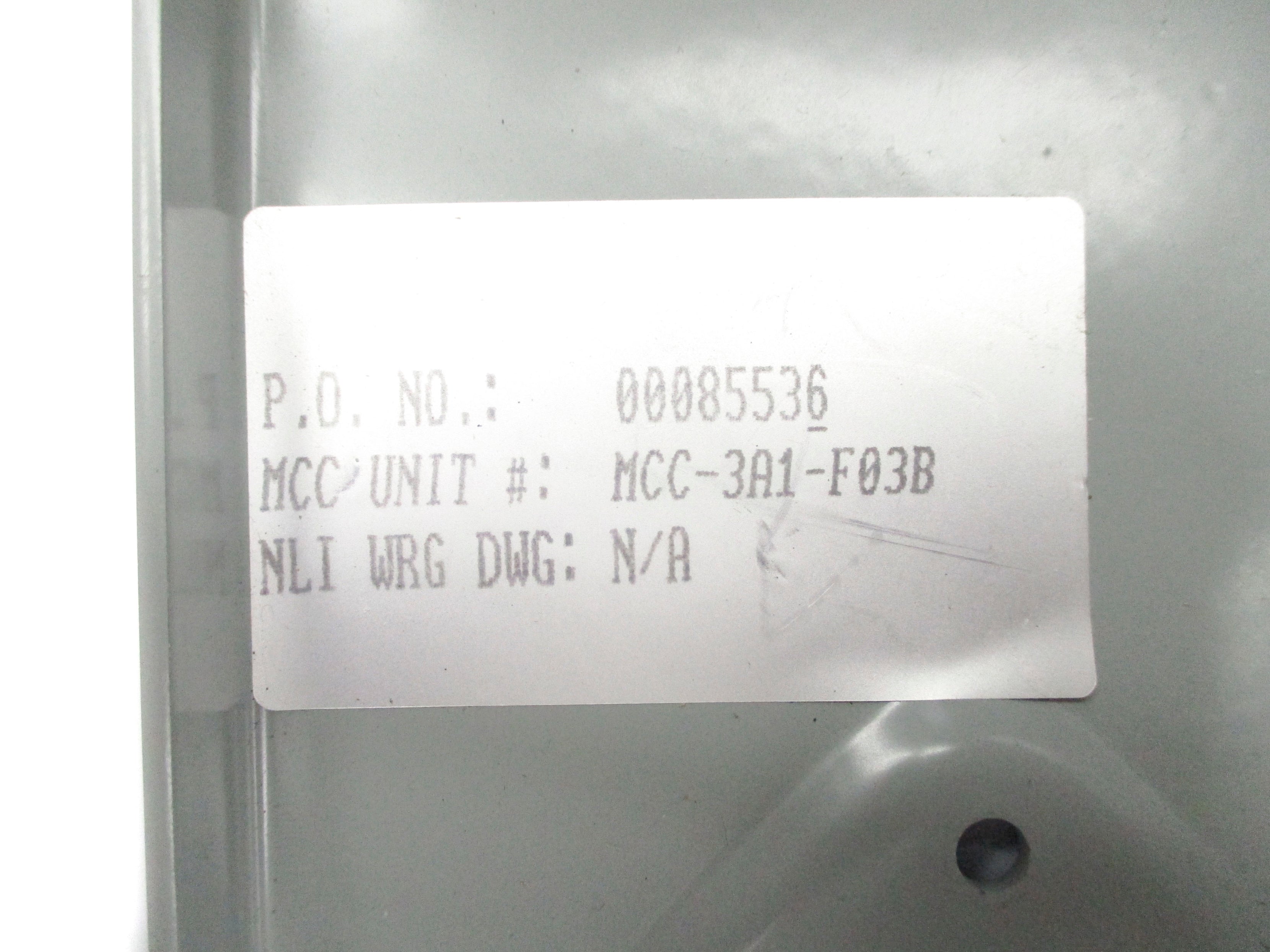 NLI 7700-BP-06-1 MCC-3A1-F03B NSNP