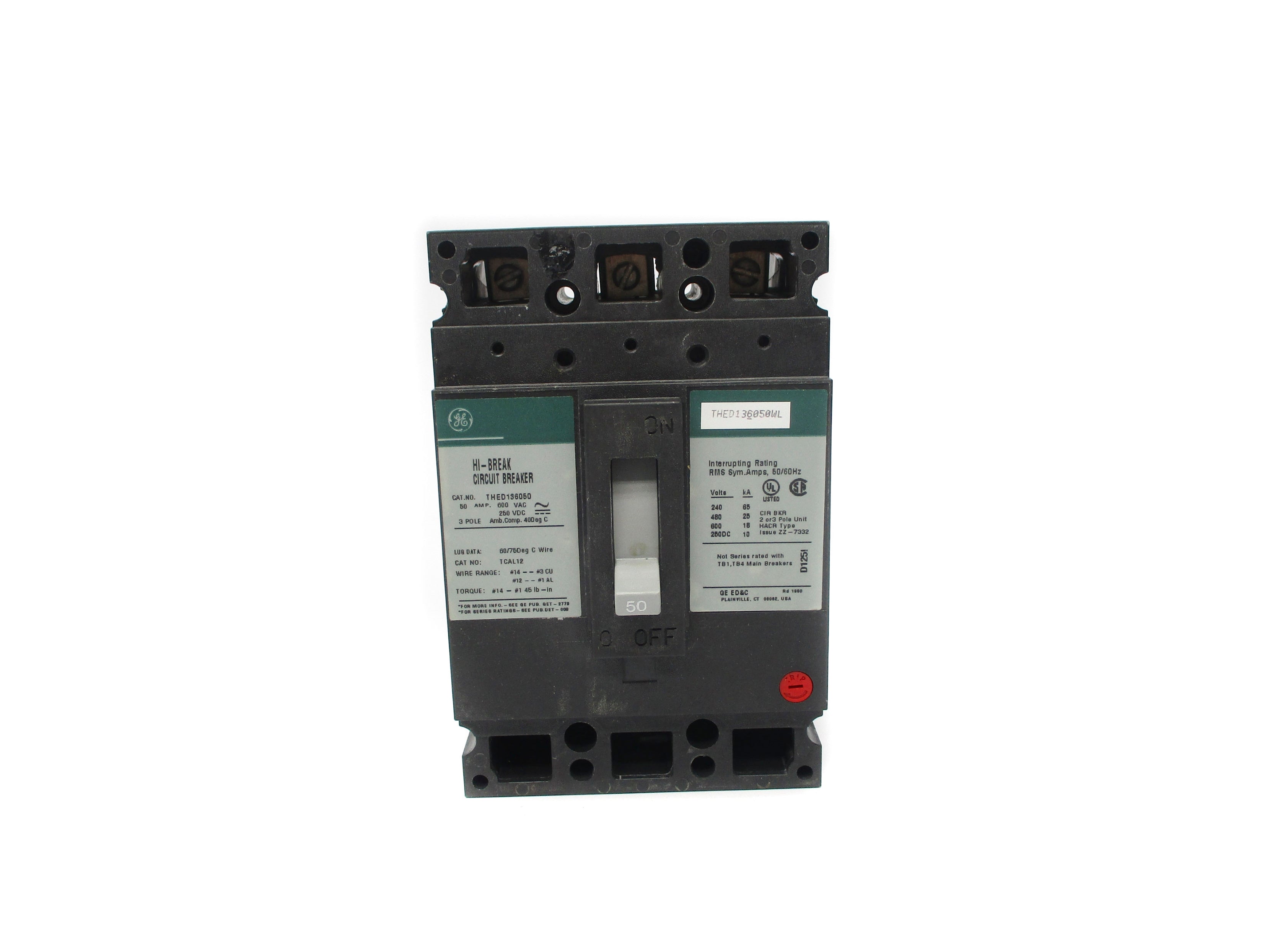 GENERAL ELECTRIC THED136050 600VAC 50A NSNP