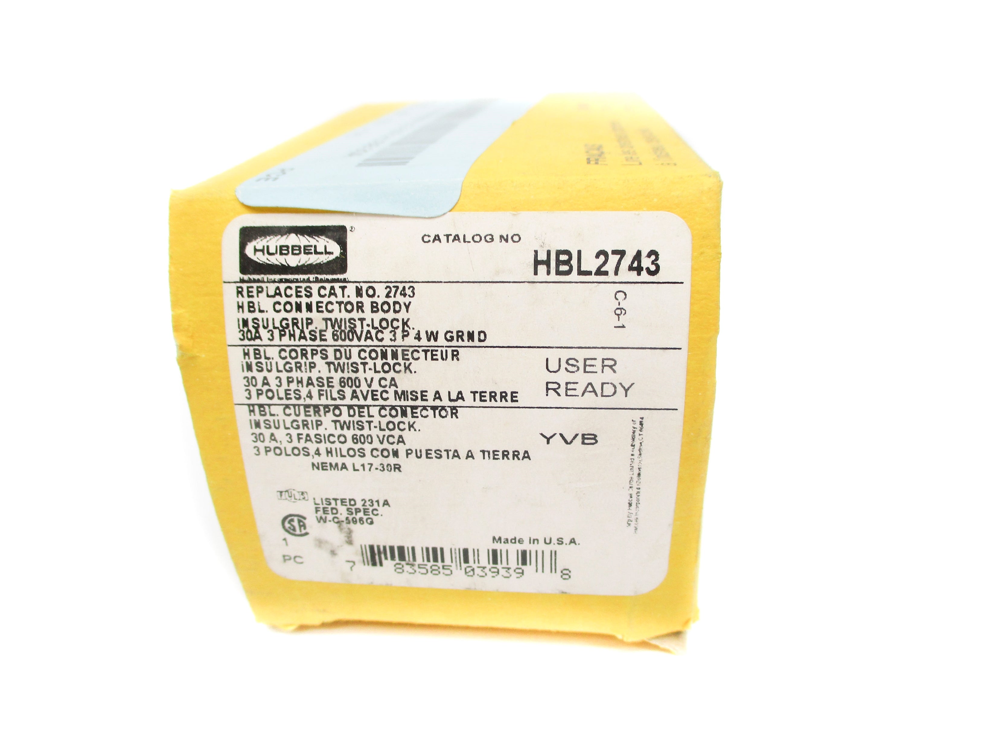 HUBBELL HBL2743 600VAC 30A NSMP