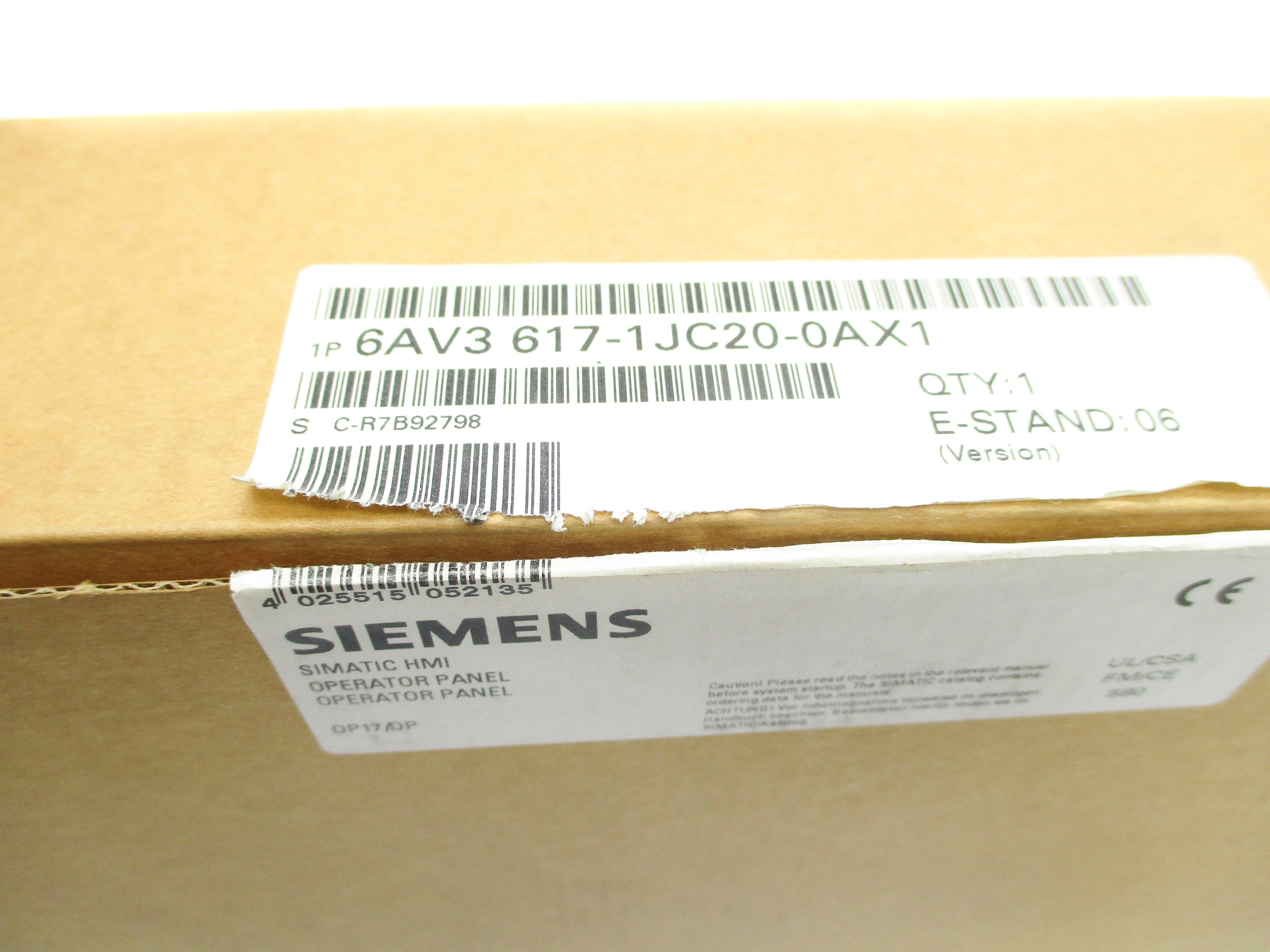 SIEMENS 6AV3617-1JC20-0AX1 24VDC 0.4A NSMP
