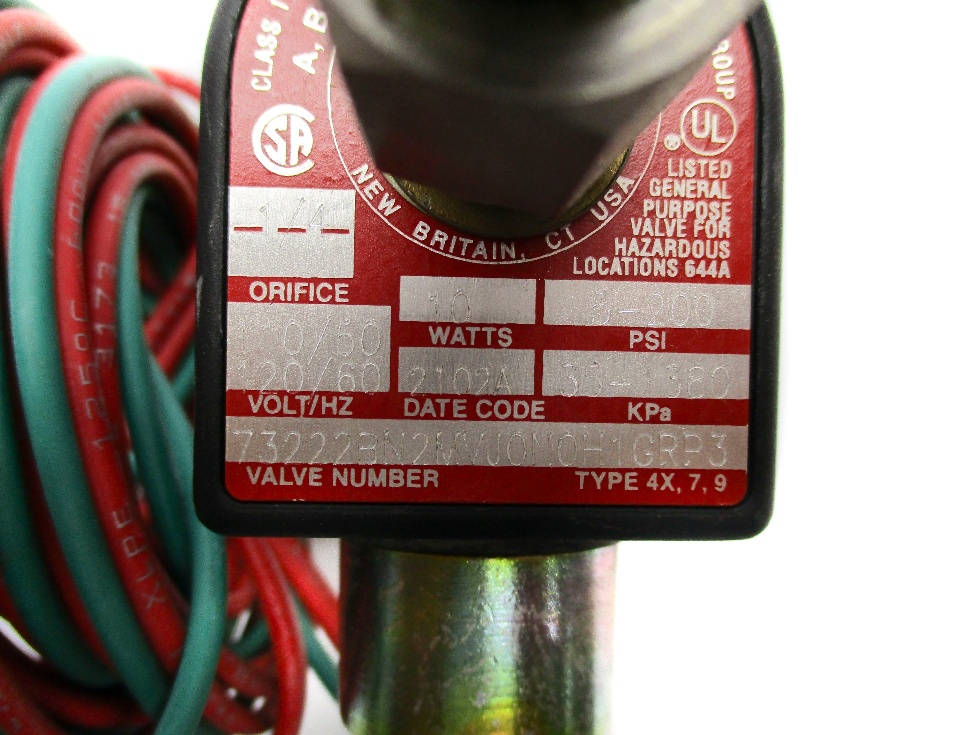 PARKER 73222BN2MVJ0N0H1GRP3 110/120V 5-200PSI 1/4" NSNP