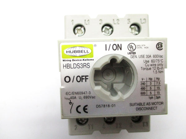 HUBBELL HBLDS3RS 600VAC 30A NSNP