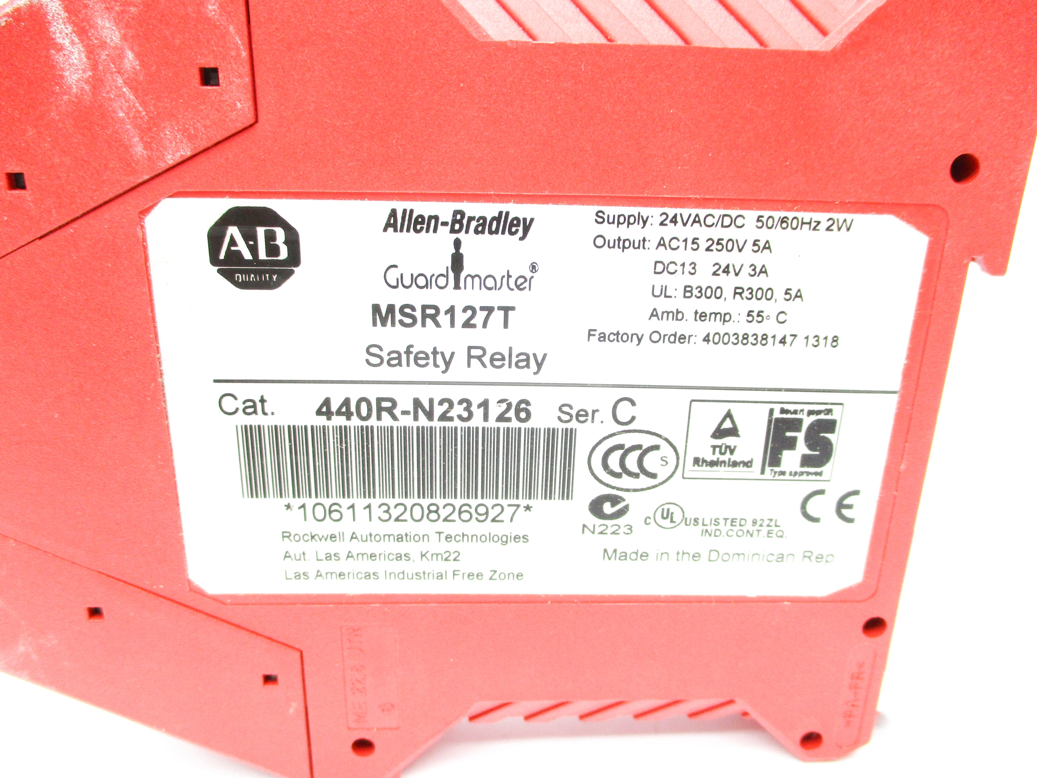 ALLEN BRADLEY 440R-N23126 MSR127T SER. C 250V 5A UNMP