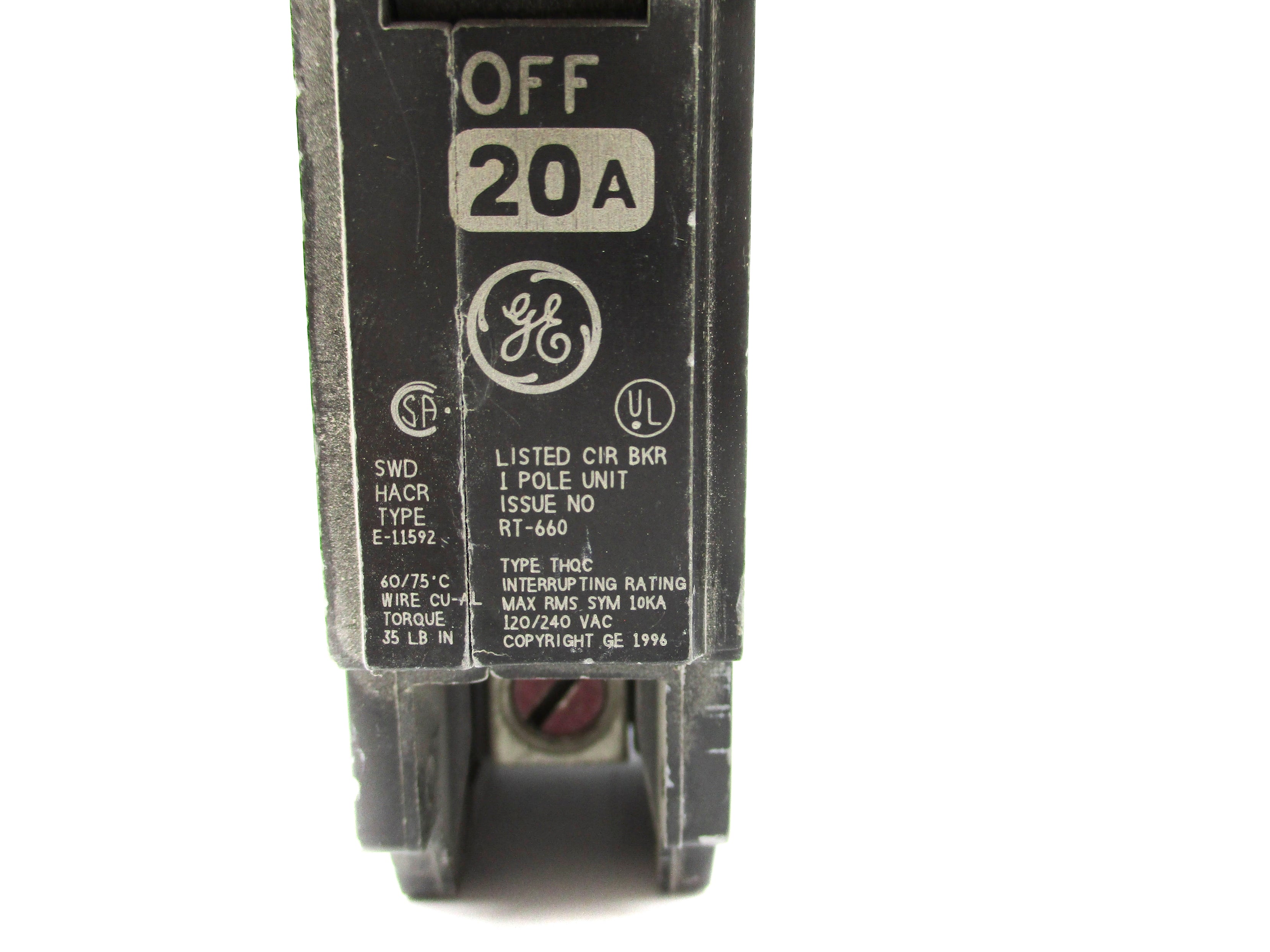 GENERAL ELECTRIC THQC120 20A 120/240VAC UNMP