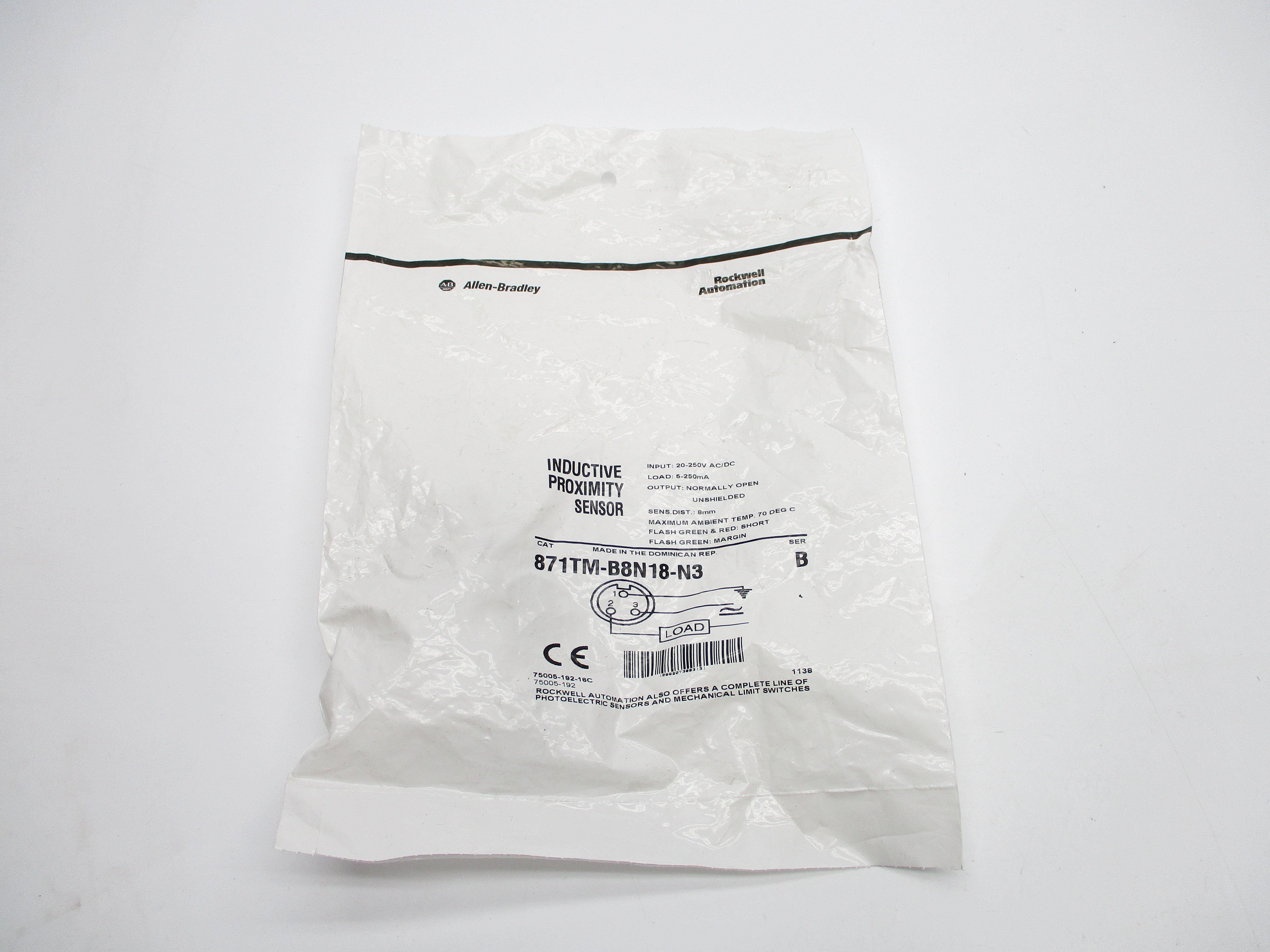ALLEN BRADLEY 871TM-B8N18-N3 SER. B 20-250VAC/DC NSMP