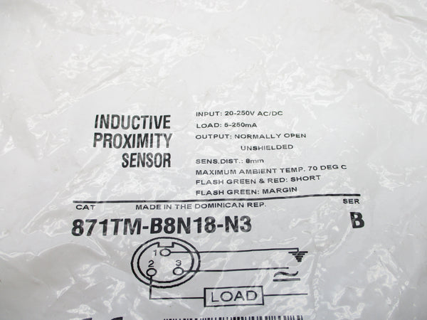 ALLEN BRADLEY 871TM-B8N18-N3 SER. B 20-250VAC/DC NSMP