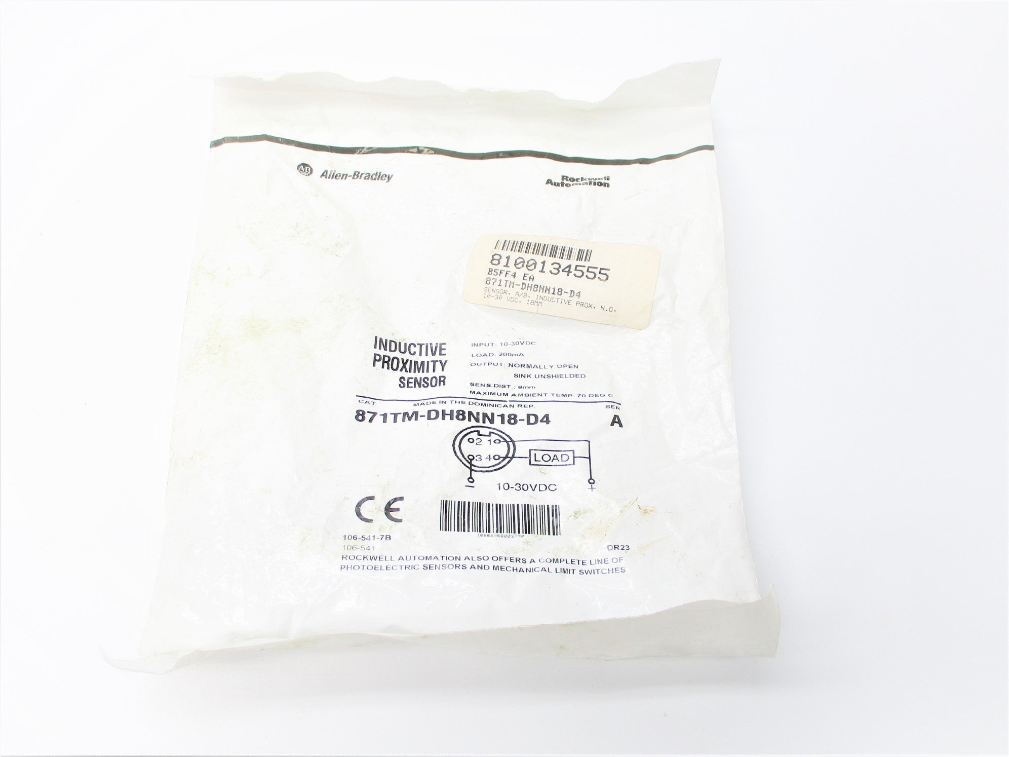 ALLEN BRADLEY 871TM-DH8NN18-D4 SER. A 10-30VDC NSMP