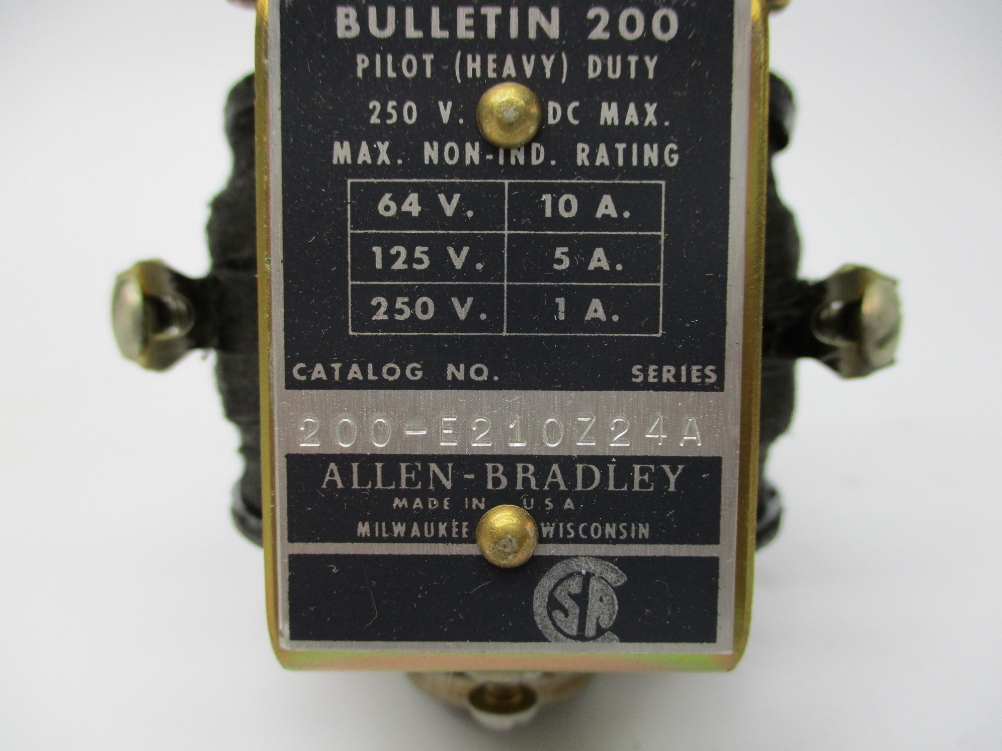 INDUSTRIAL SPARE PART 200-E210Z24 SER. A 250VDC NSNP