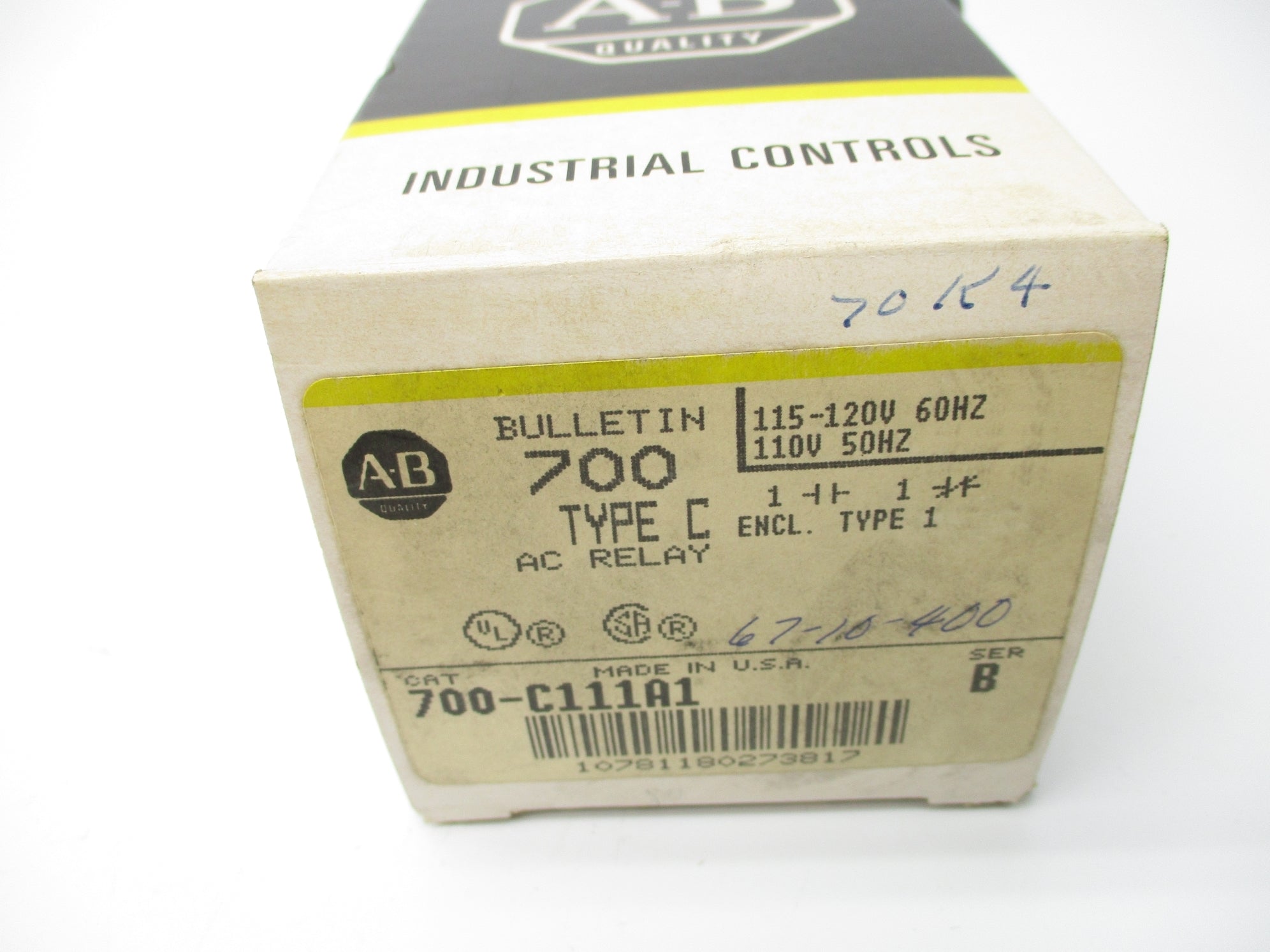 INDUSTRIAL SPARE PART 700-C111A1 SER. B 110/120V (BK/YL) NSMP