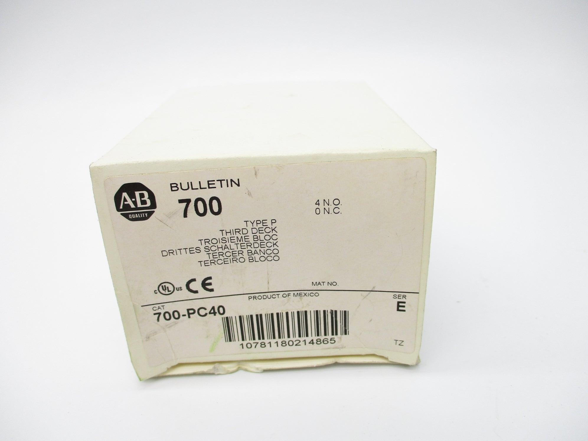 ALLEN BRADLEY 700-PC40 SER. E (WH) NSMP