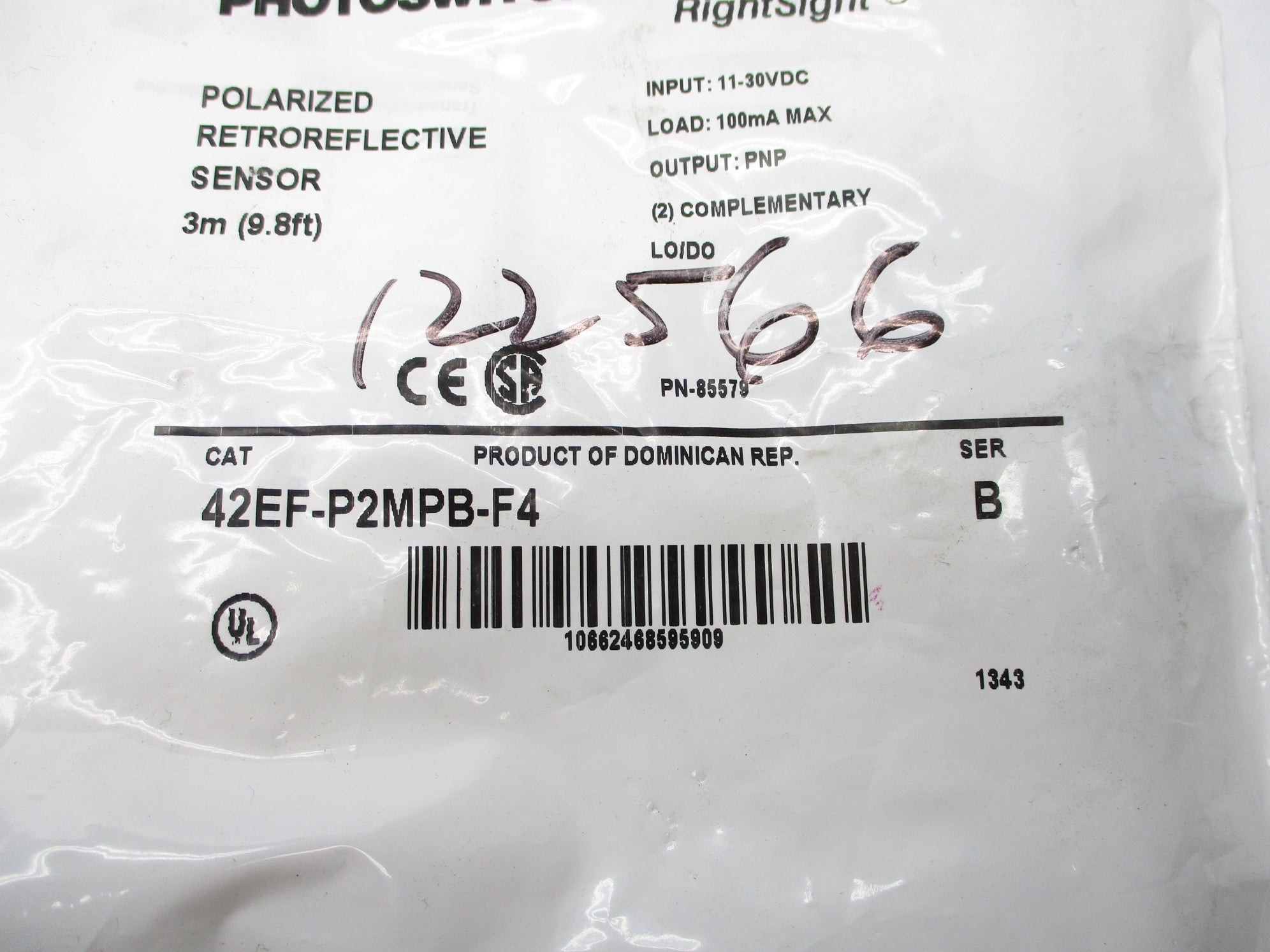 ALLEN BRADLEY 42EF-P2MPB-F4 SER. B 11-30VDC NSMP