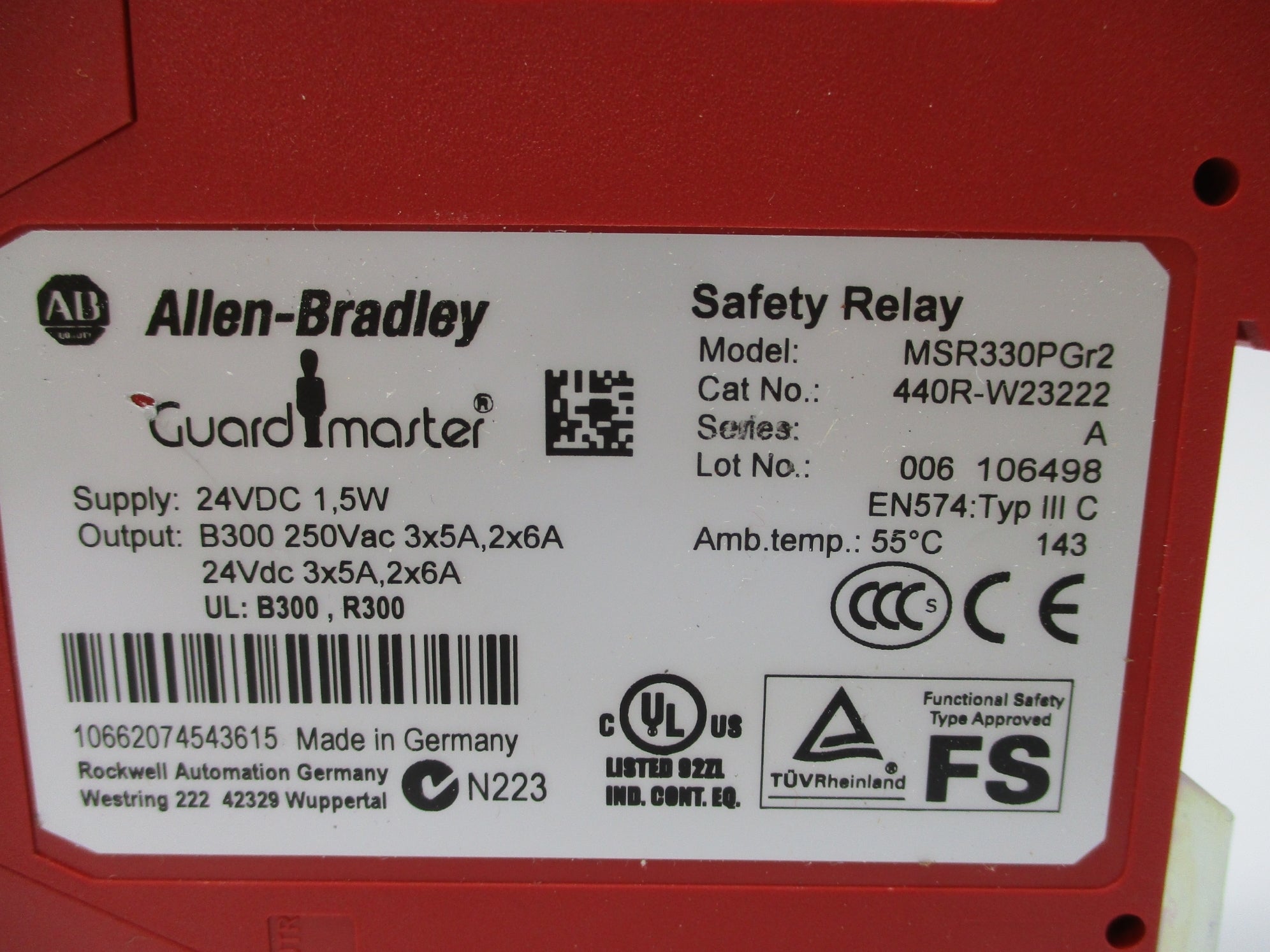 INDUSTRIAL SPARE PART 440R-W23222 SER. A 24VDC (WH) NSMP