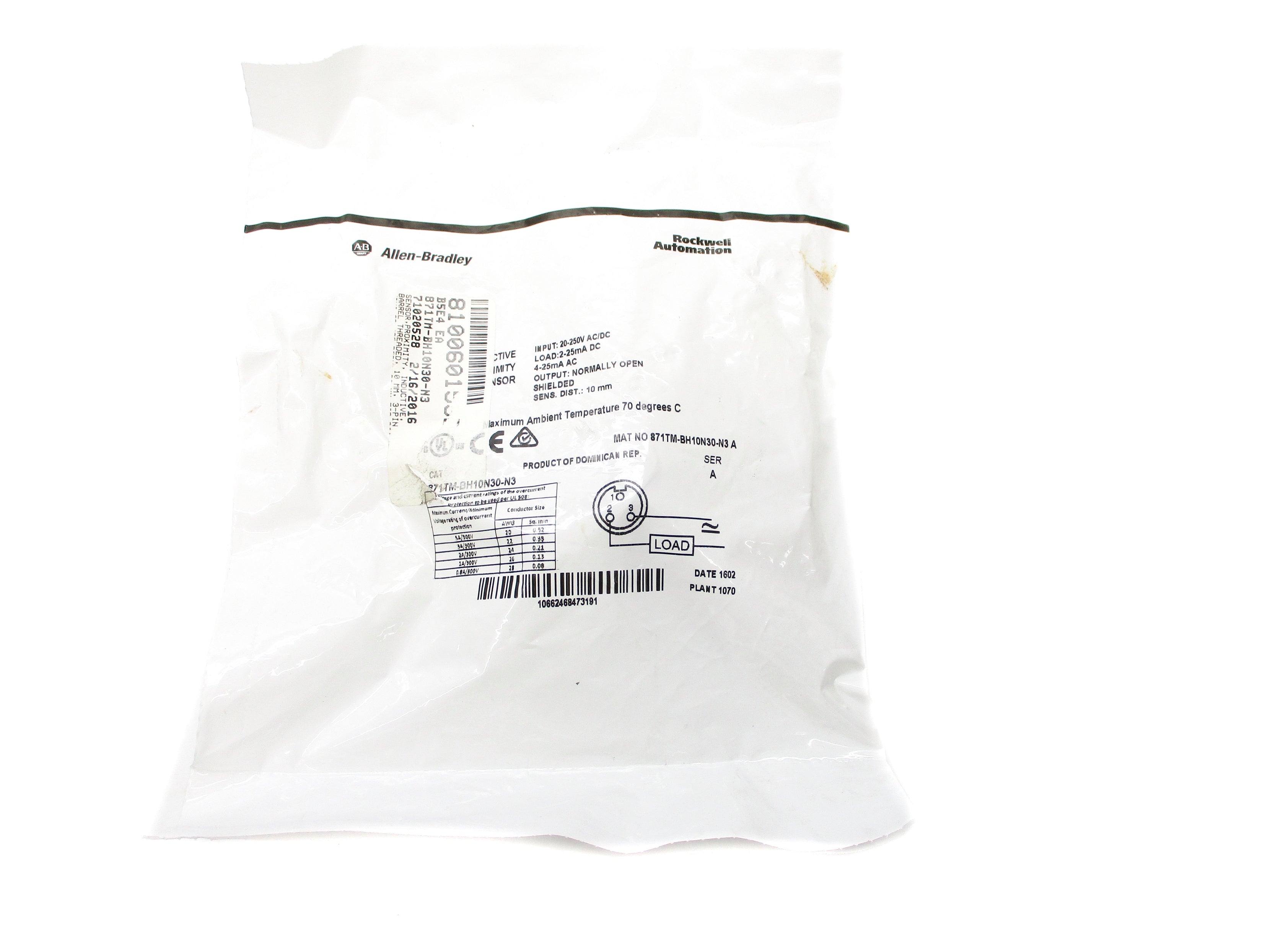 ALLEN BRADLEY 871TM-BH10N30-N3 SER. A NSMP