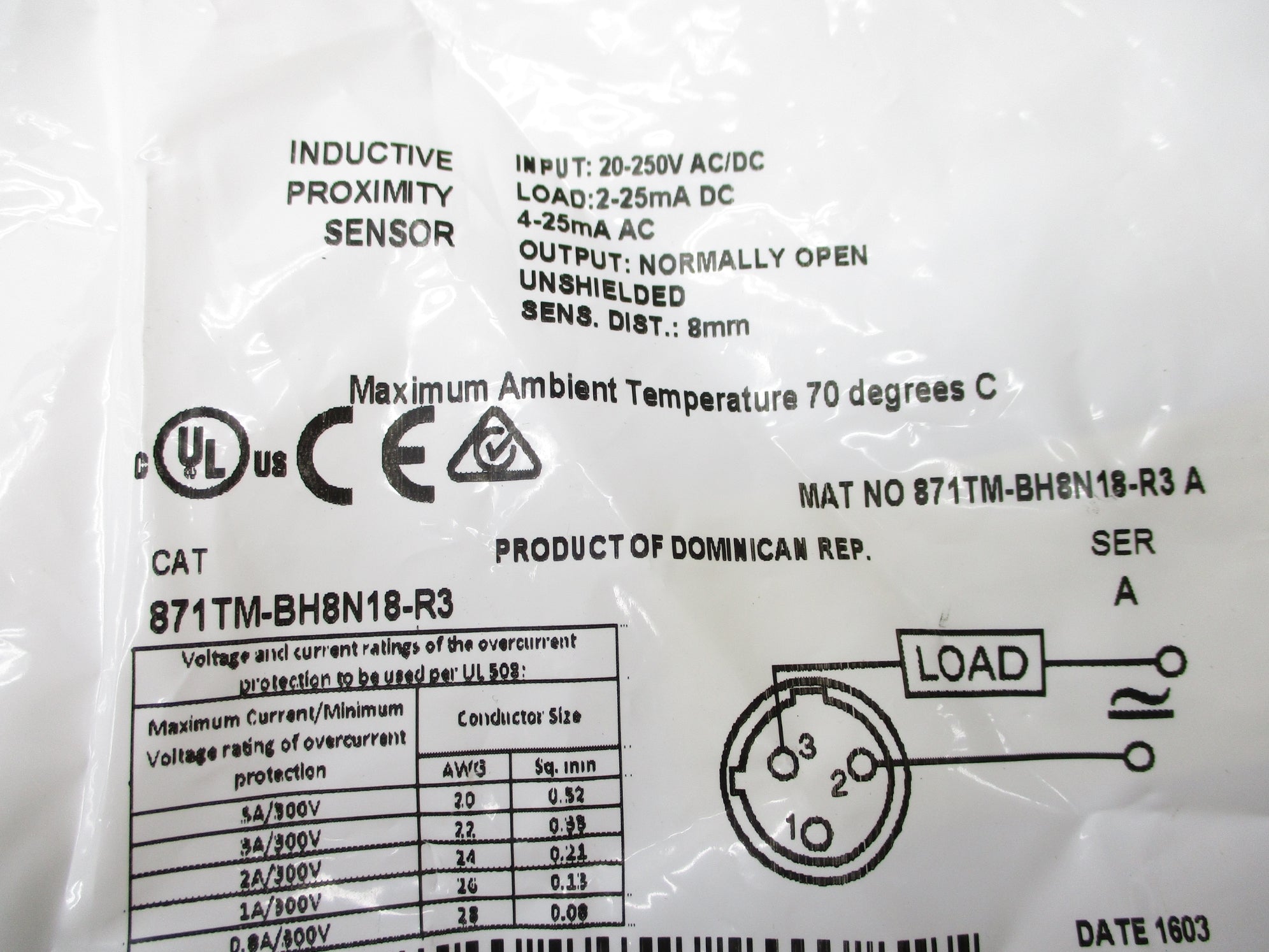INDUSTRIAL SPARE PART 871TM-BH8N18-R3 SER. A 20-250VAC/DC NSMP