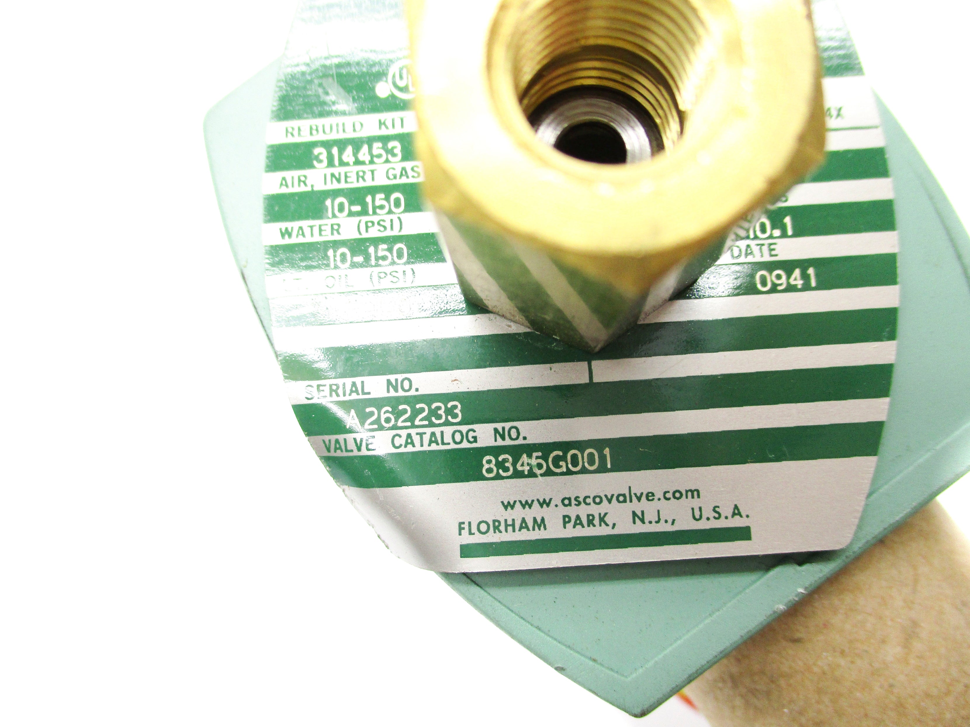 ASCO 8345G001 110/120V 10-150PSI 1/4" NSNP