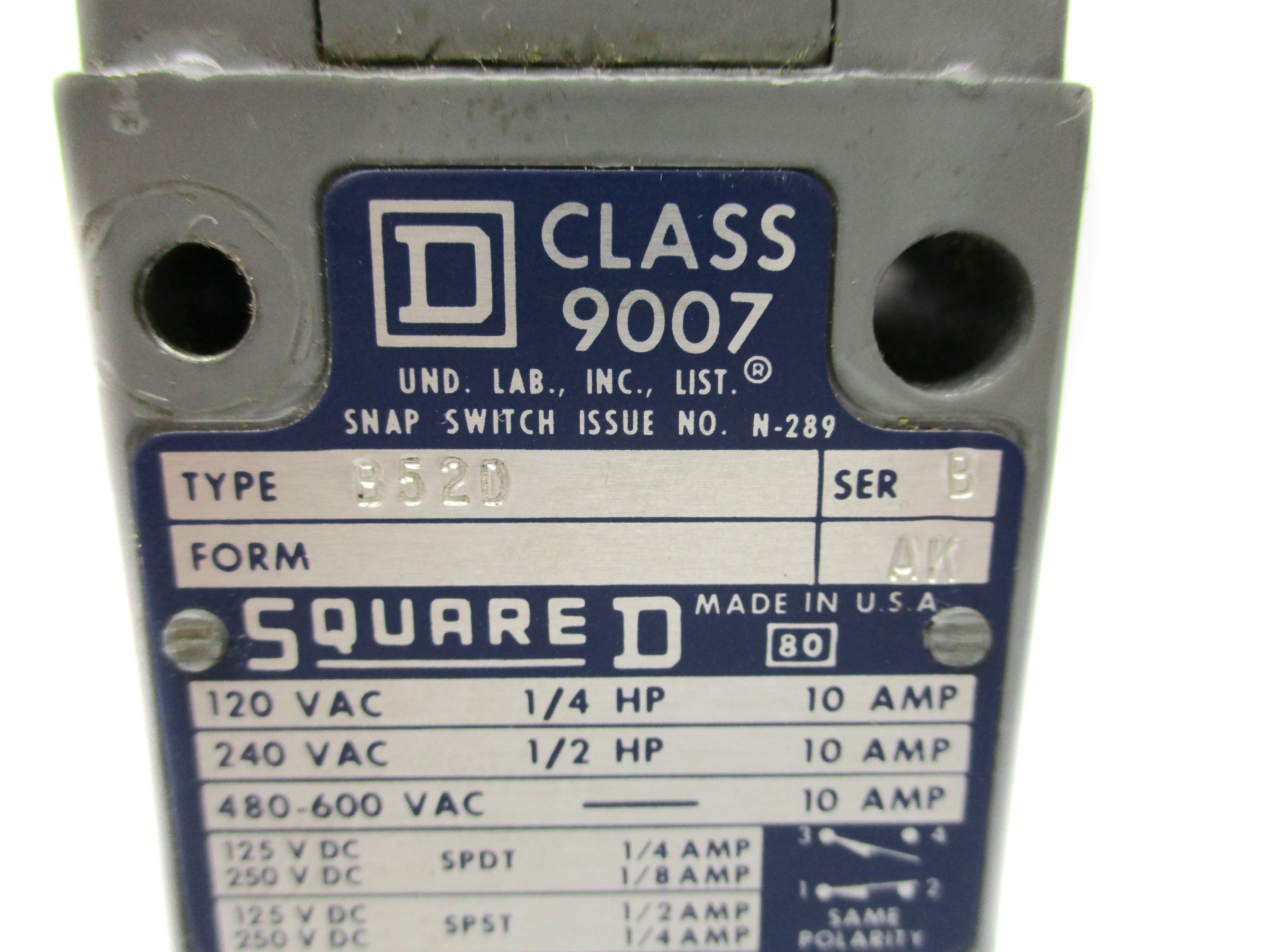 SQUARE D 9007B52D SER. B NSNP