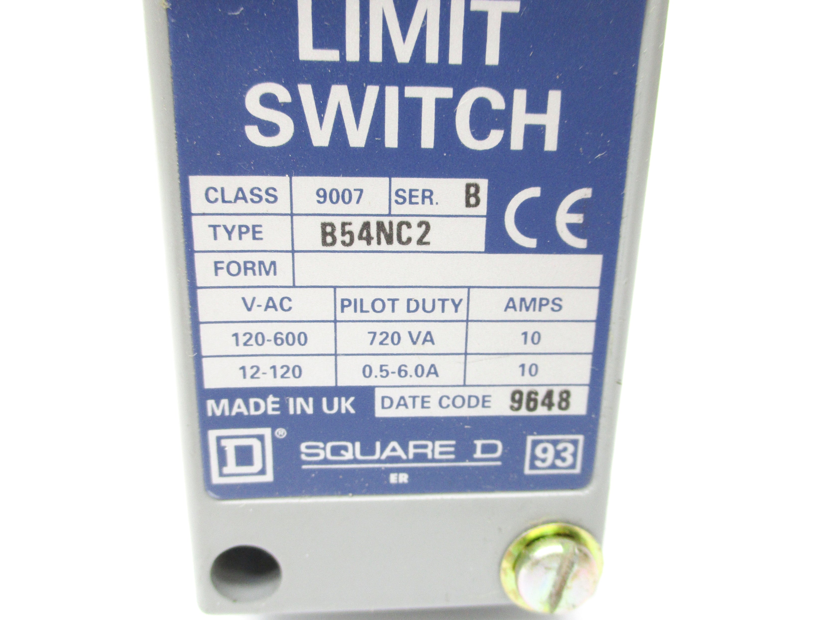 SQUARE D 9007B54NC2 SER. B UNMP