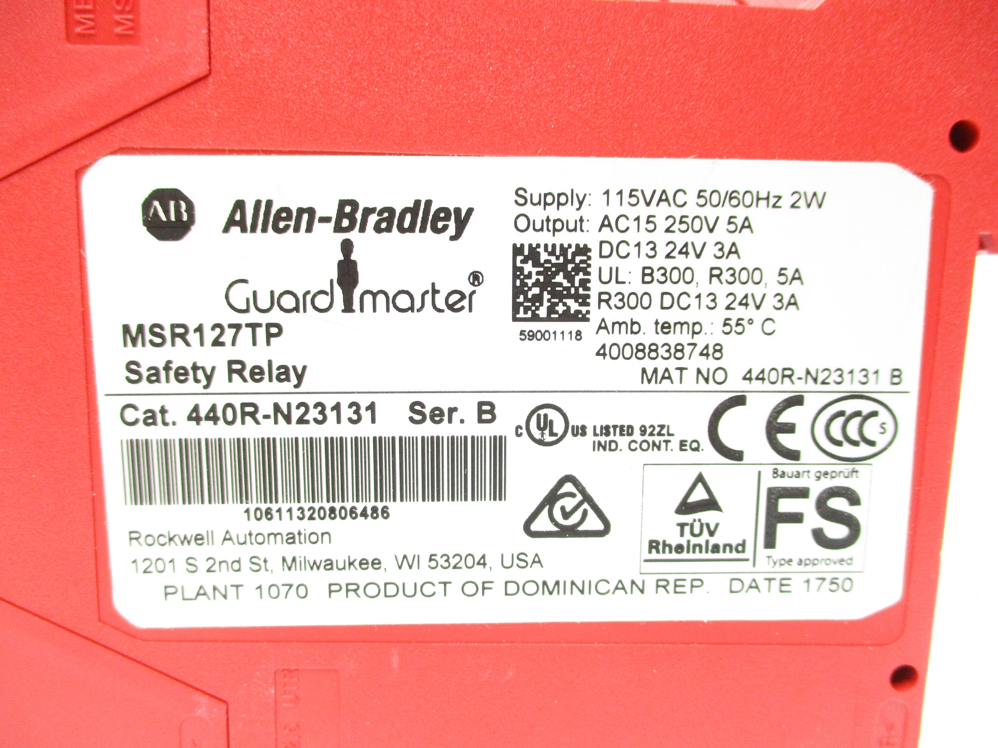 INDUSTRIAL SPARE PART 440R-N23131 SER. B 115VAC 5A (WH) NSMP