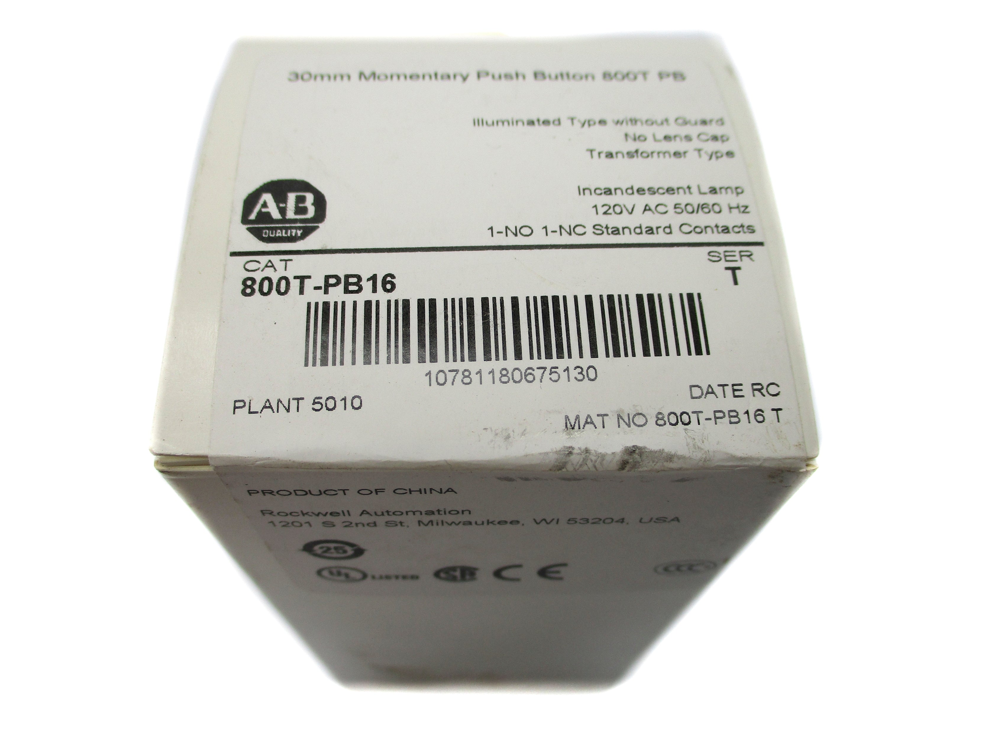 INDUSTRIAL SPARE PART 800T-PB16 SER. T 120VAC (WH) NSFS