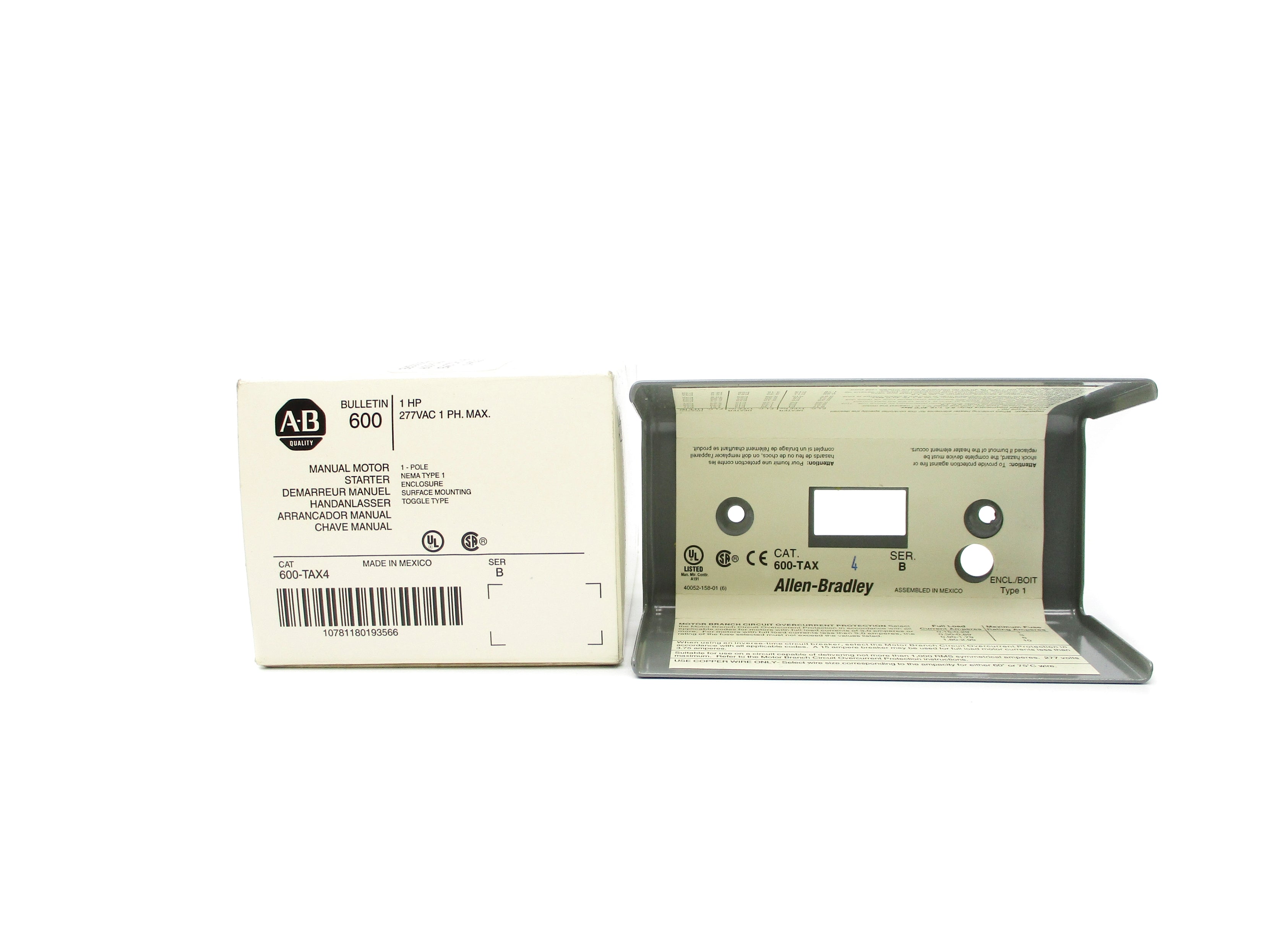 ALLEN BRADLEY 600-TAX4 SER. B 277VAC (WH) NSMP