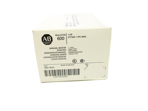 ALLEN BRADLEY 600-TAX4 SER. B 277VAC (WH) NSMP