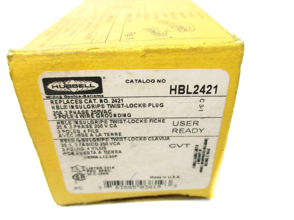 HUBBELL HBL2421 250VAC 20A NSMP
