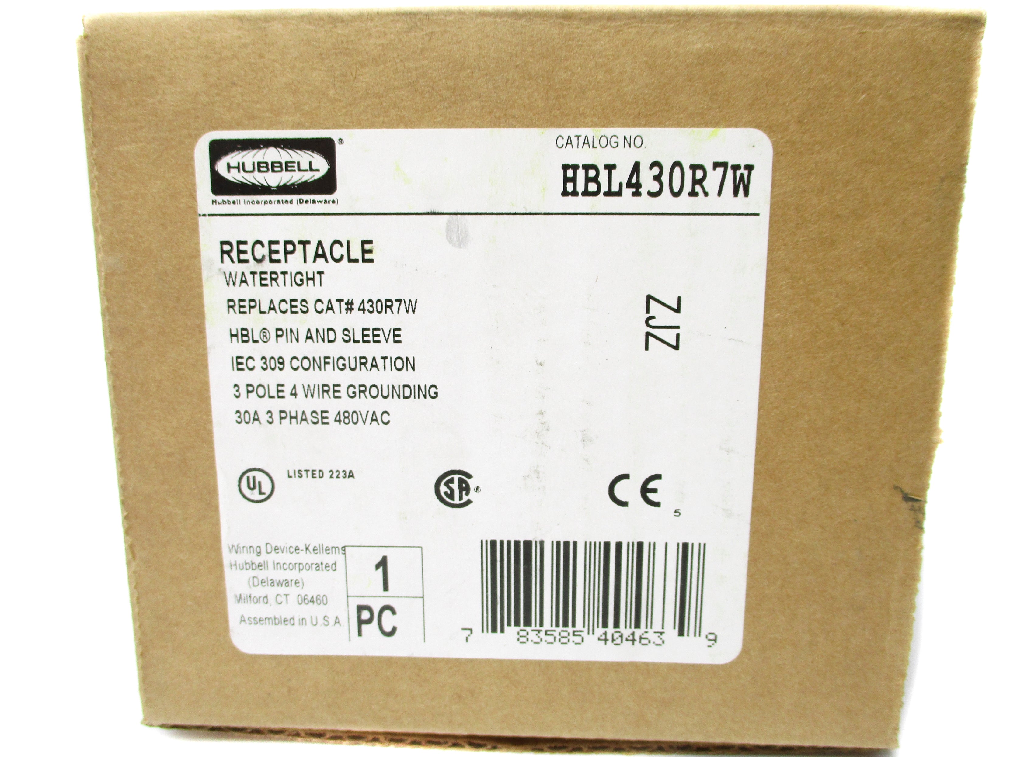 HUBBELL HBL430R7W 480VAC 30A NSMP