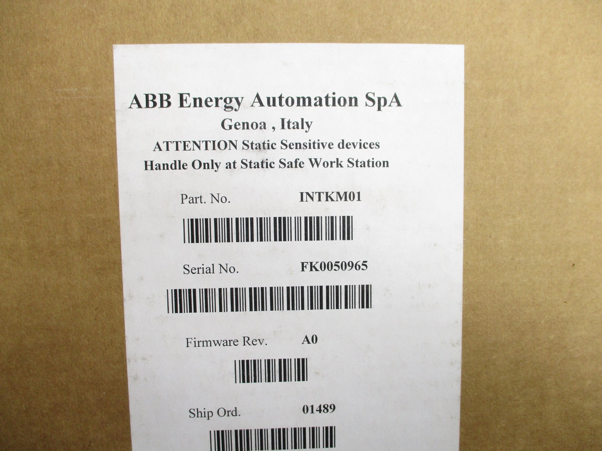 ABB INTKM01 NSMP