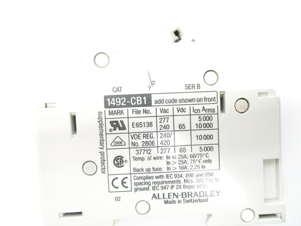 ALLEN BRADLEY 1492-CB1G060 SER. B 277VAC 6A NSNP
