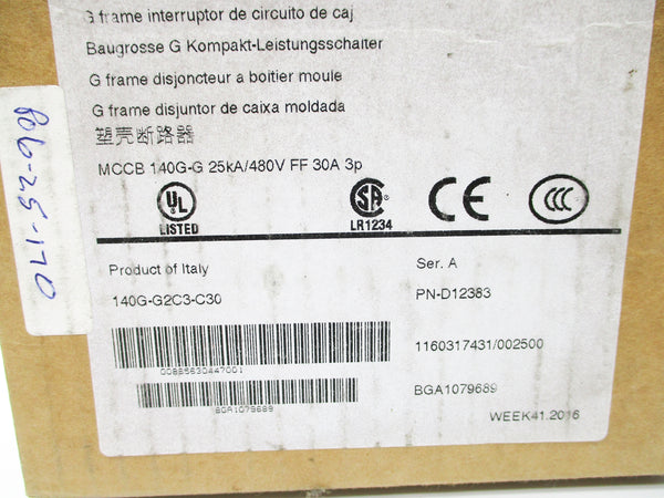 ALLEN BRADLEY 140G-G2C3-C30 SER. A 480V 30A NSMP